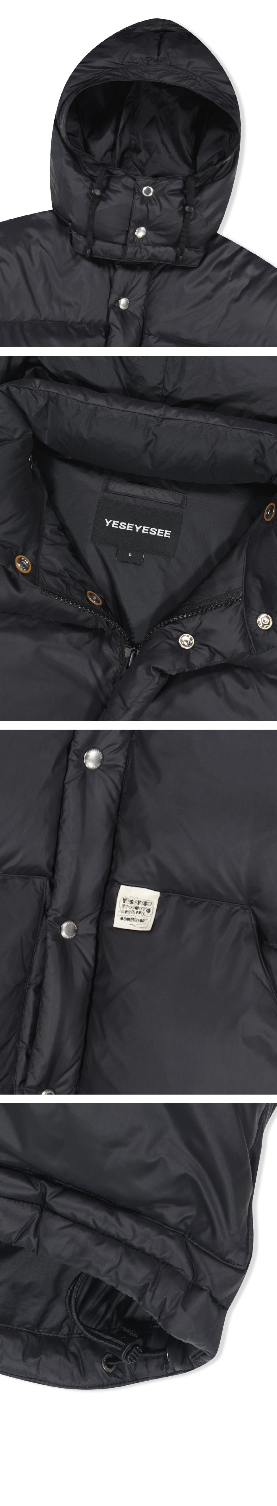 MUSINSA公式 | YESEYESEE Hooded Down Jacket Black