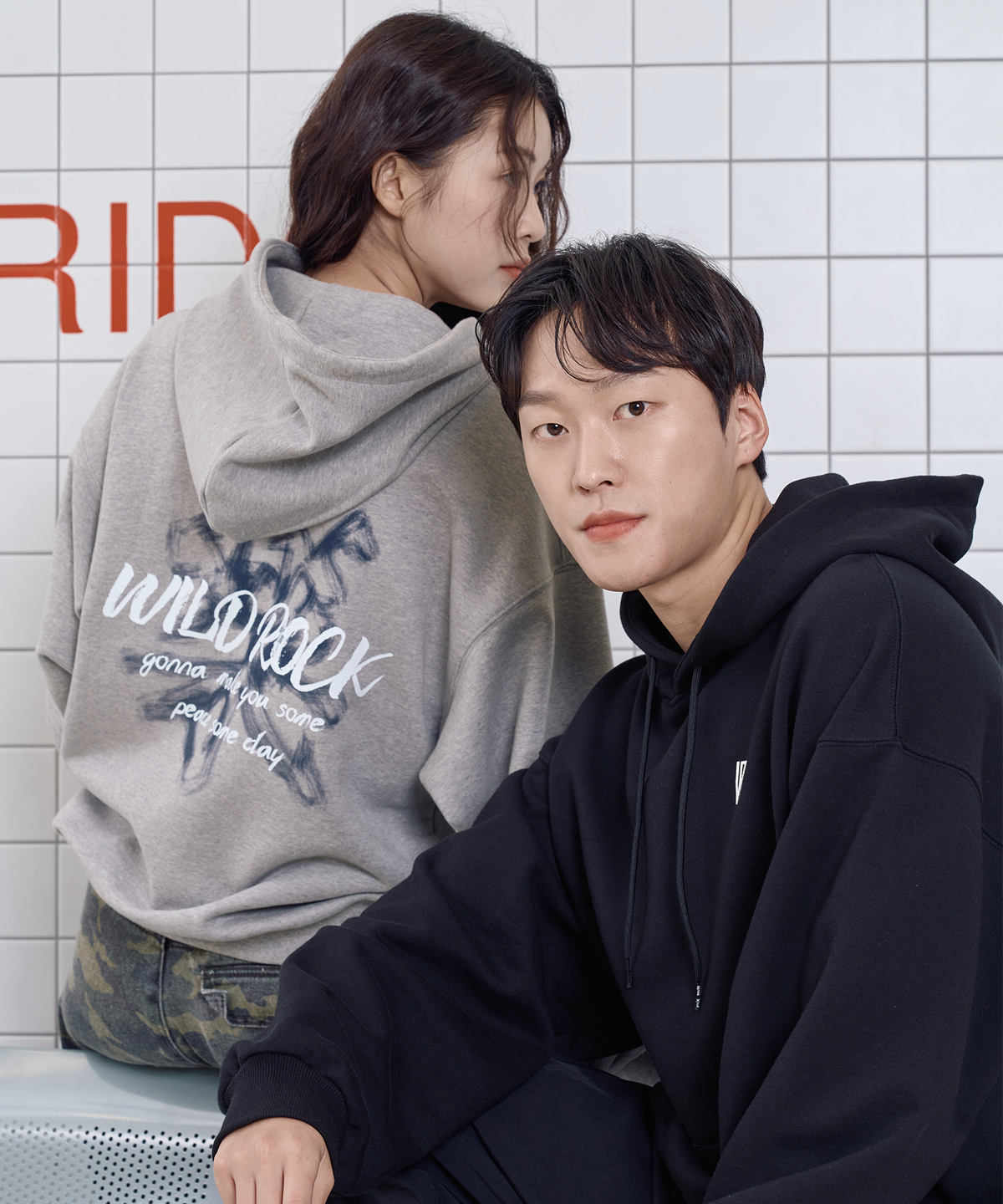 와일드락(WILDROCK) 파이어워크 와일드 樂 후드티셔츠_다크그레이