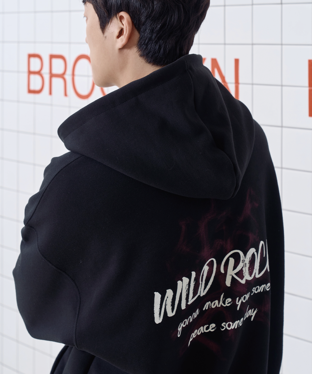 와일드락(WILDROCK) 파이어워크 와일드 樂 후드티셔츠_블랙