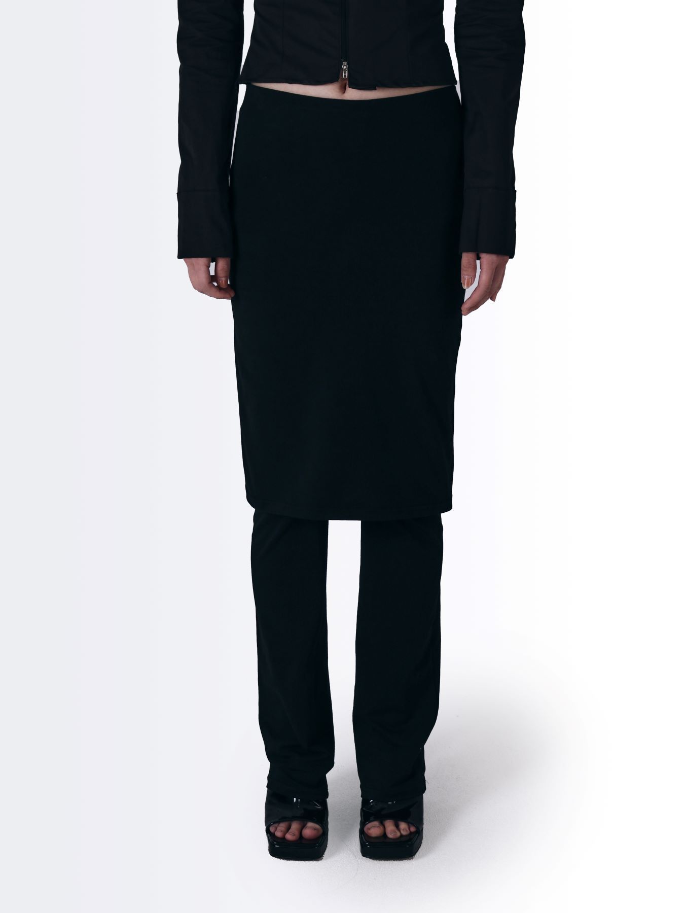 ★SIO★LONG SKIRT LEGGINGS PANTS [BLACK]★正規品/韓国送料込 MUSINSA公式 | SIO Long Skirt Leggings Pants [Black]