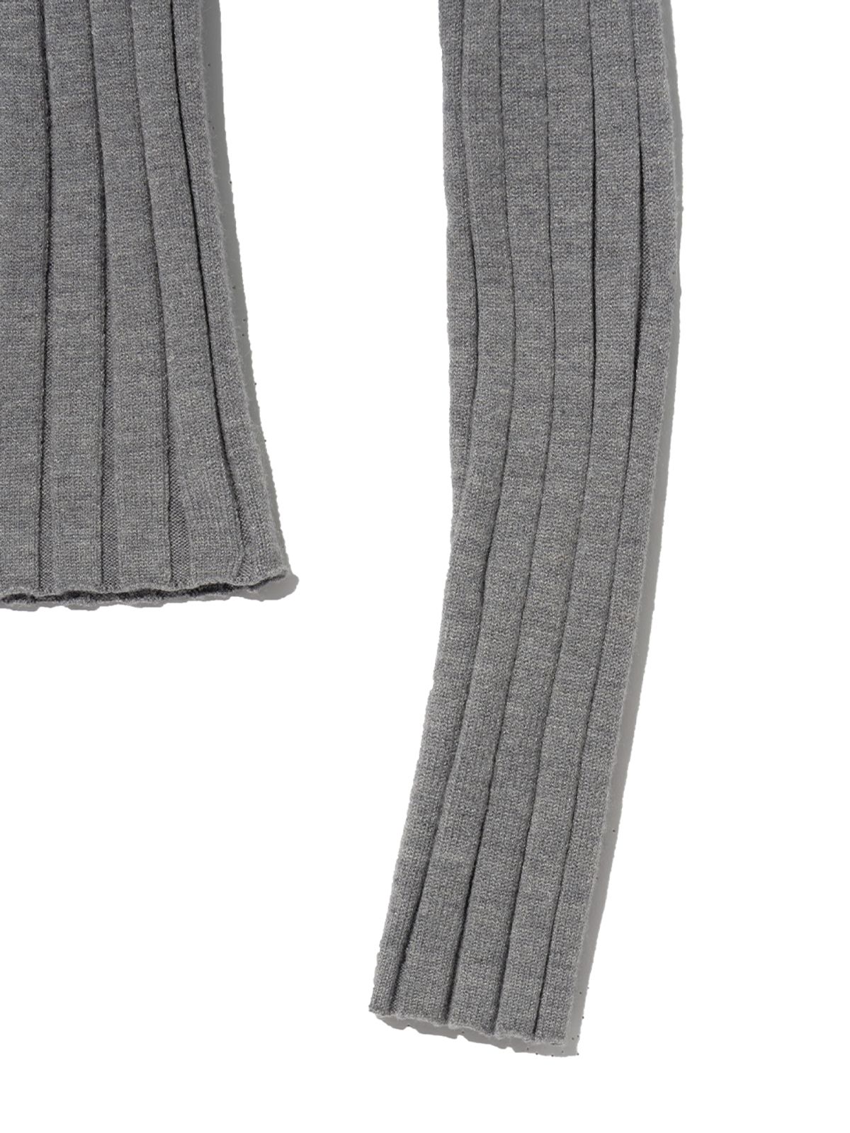 기준(KIJUN) Henry Neck Knit Top Melange Grey