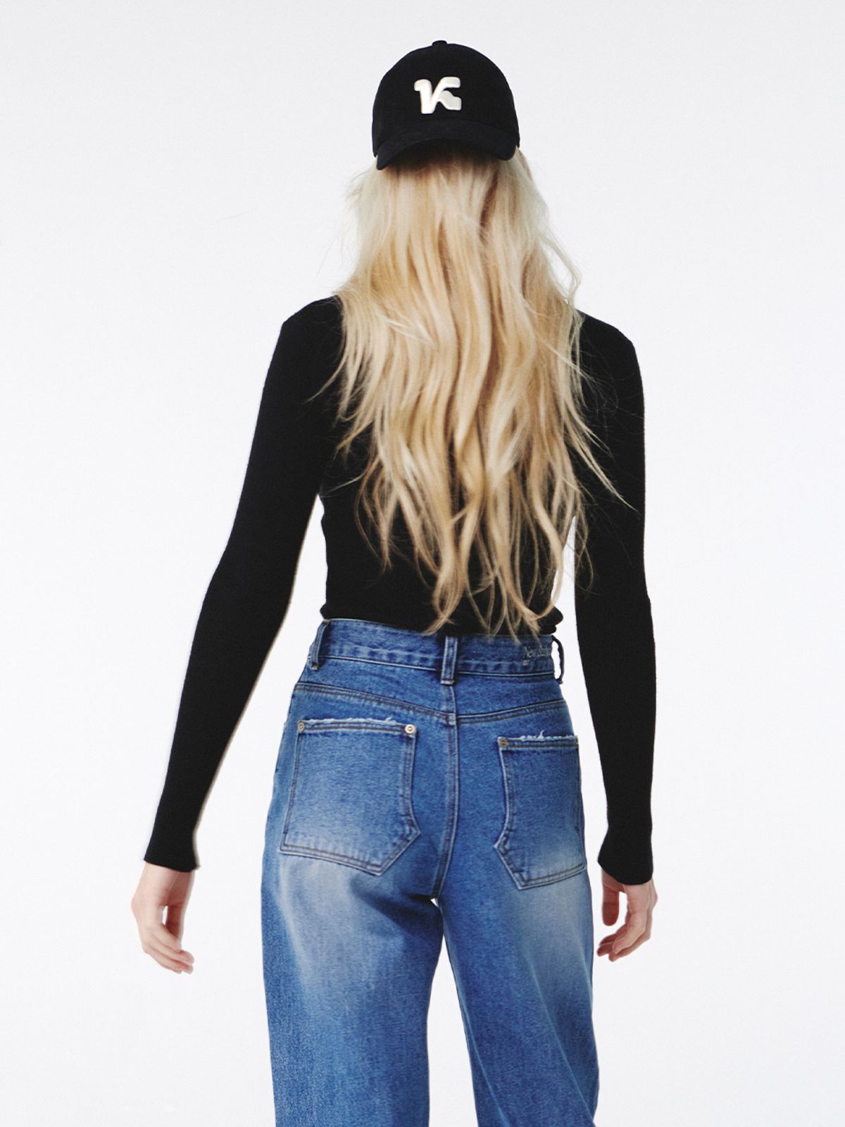 기준(KIJUN) Layered Halter Knit Top Black