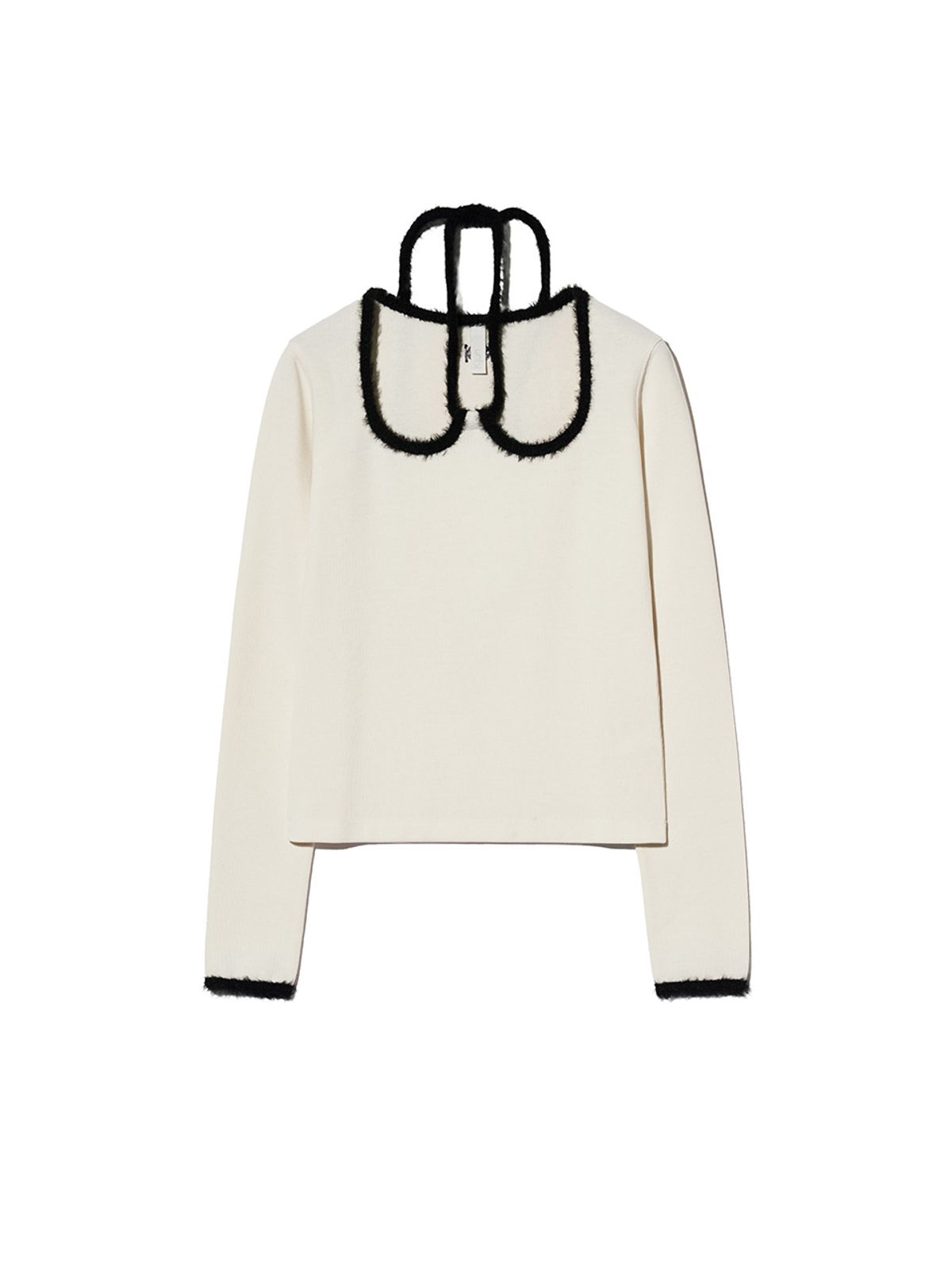 기준(KIJUN) W-Neck Jersey Top Ivory