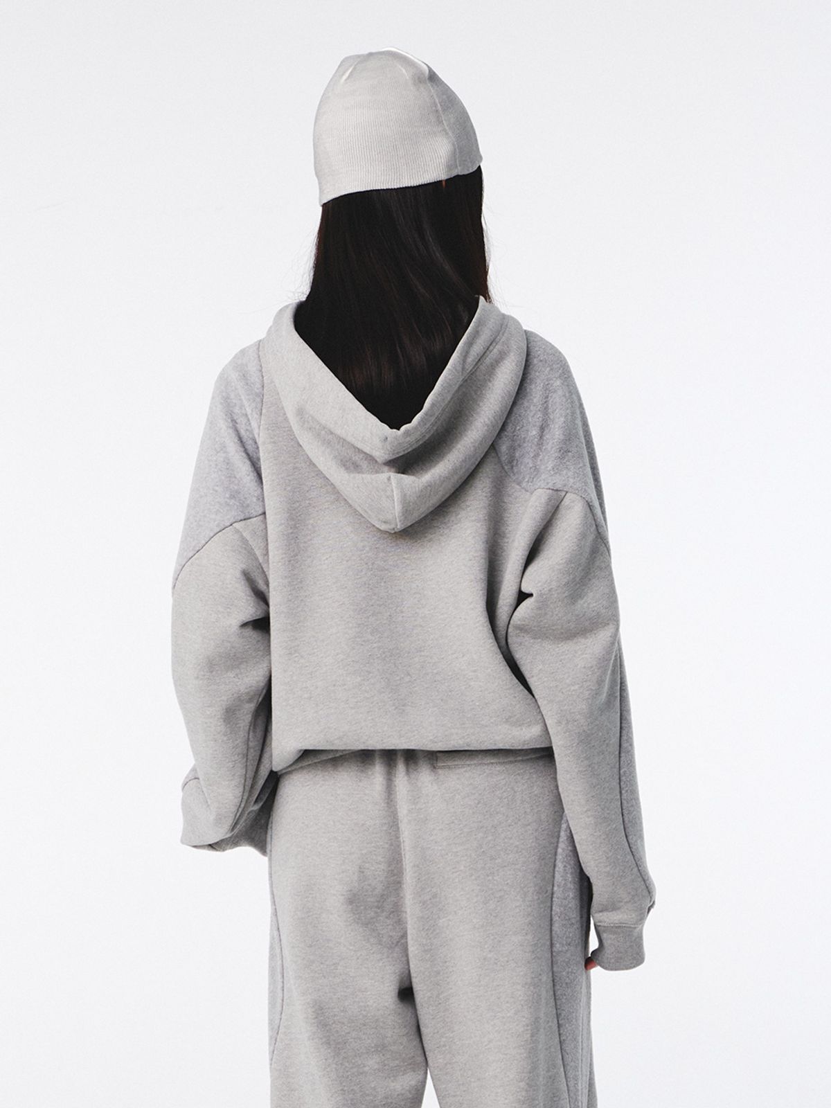 기준(KIJUN) Flow Zip-Up Hoodie Melange Grey