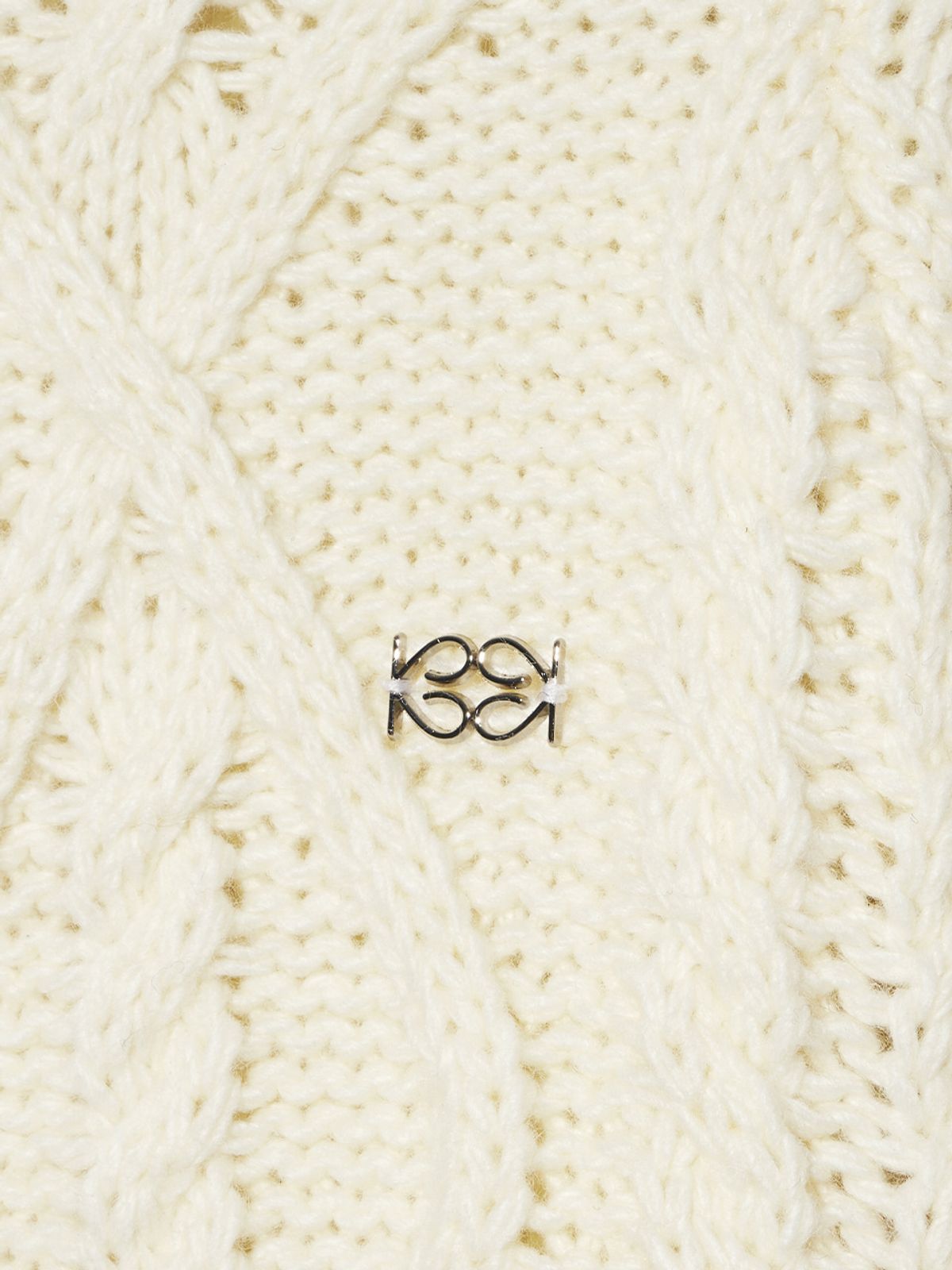 기준(KIJUN) Cable Knit Zip-Up Ivory