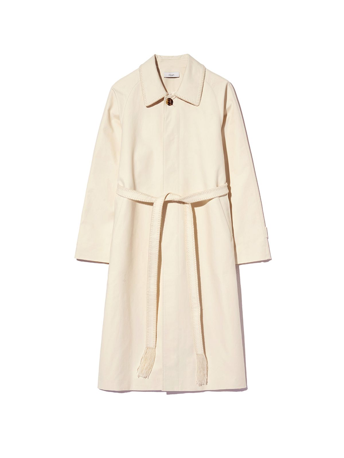 기준(KIJUN) Blanket Stitch Raglan Coat Ivory