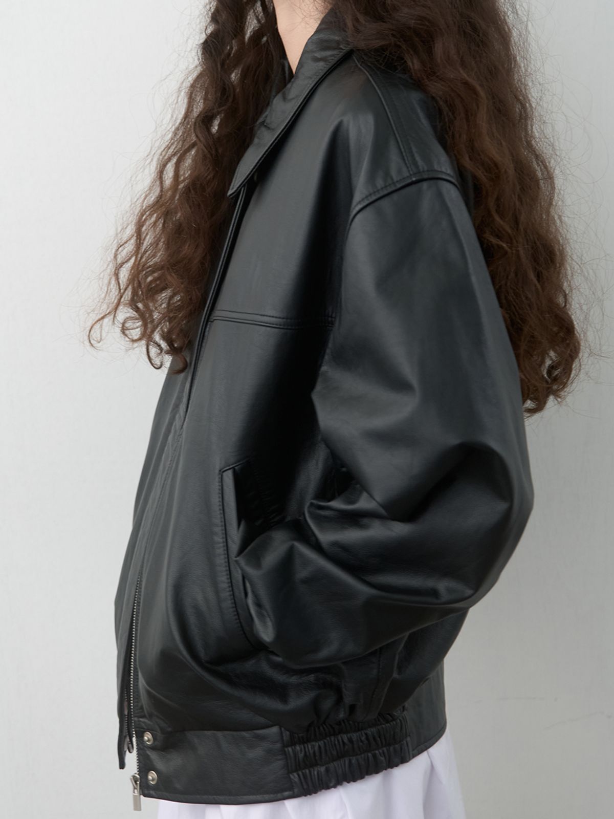 기준(KIJUN) Leather Jumper Black