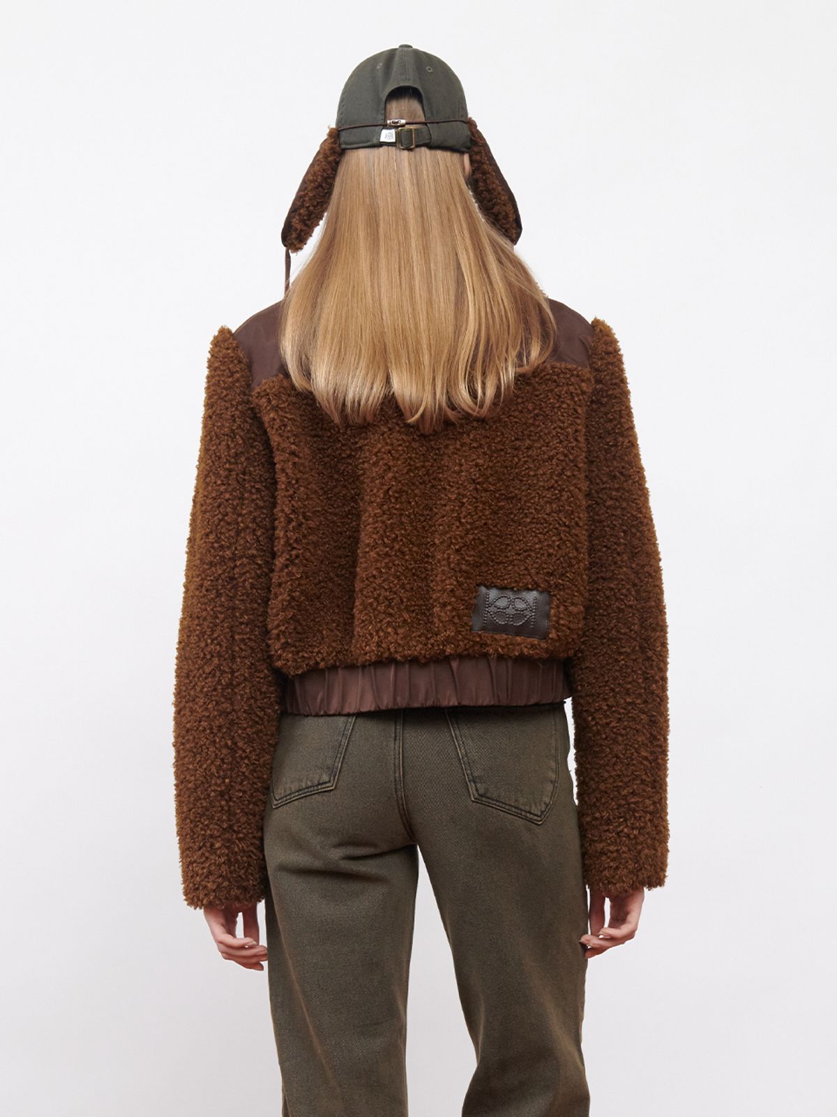 기준(KIJUN) Shearling Nylon Jacket Brown