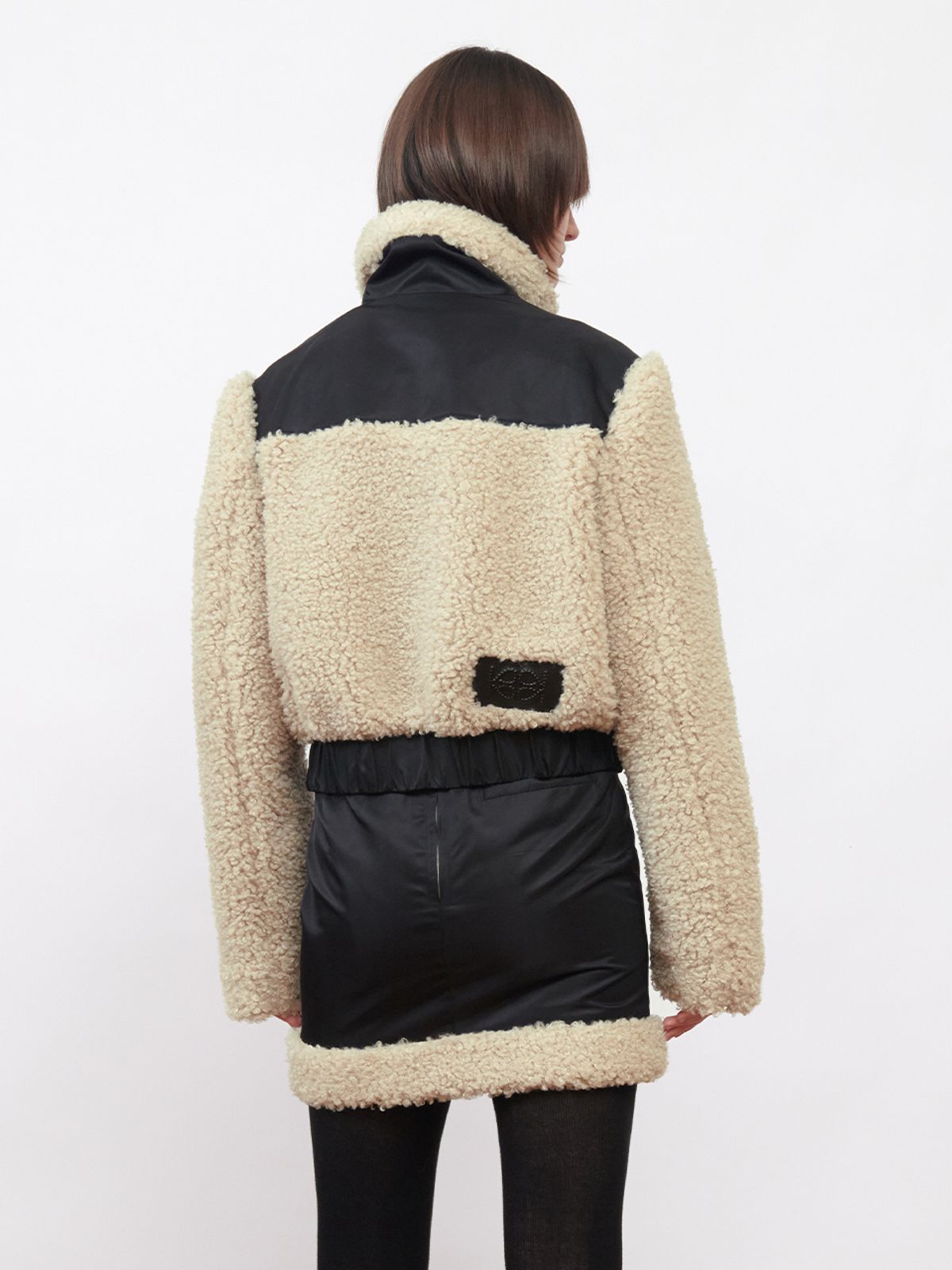 기준(KIJUN) Shearling Nylon Jacket Beige Black