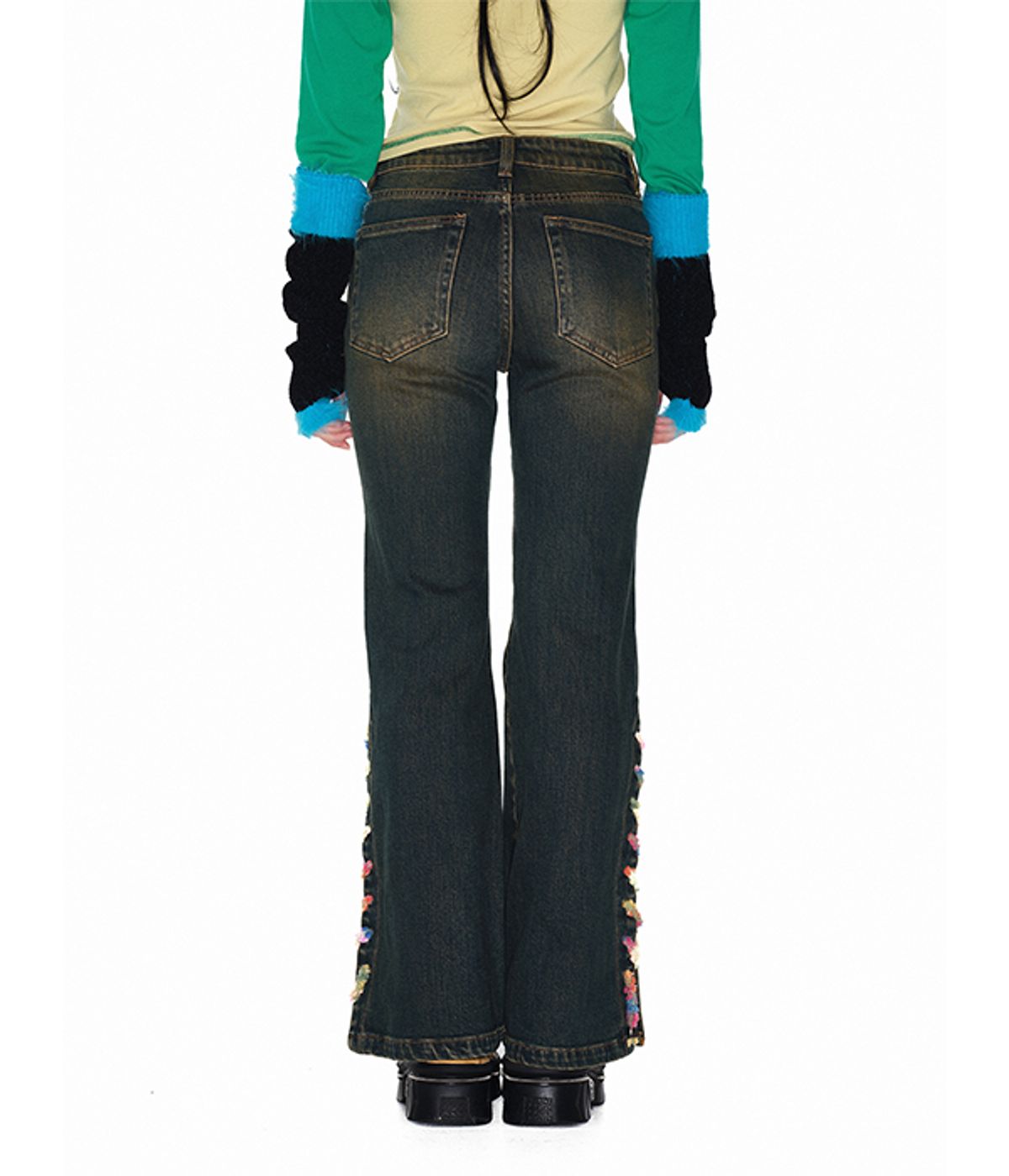 유쓰배쓰(YOUTHBATH) Knit string denim pants_blue