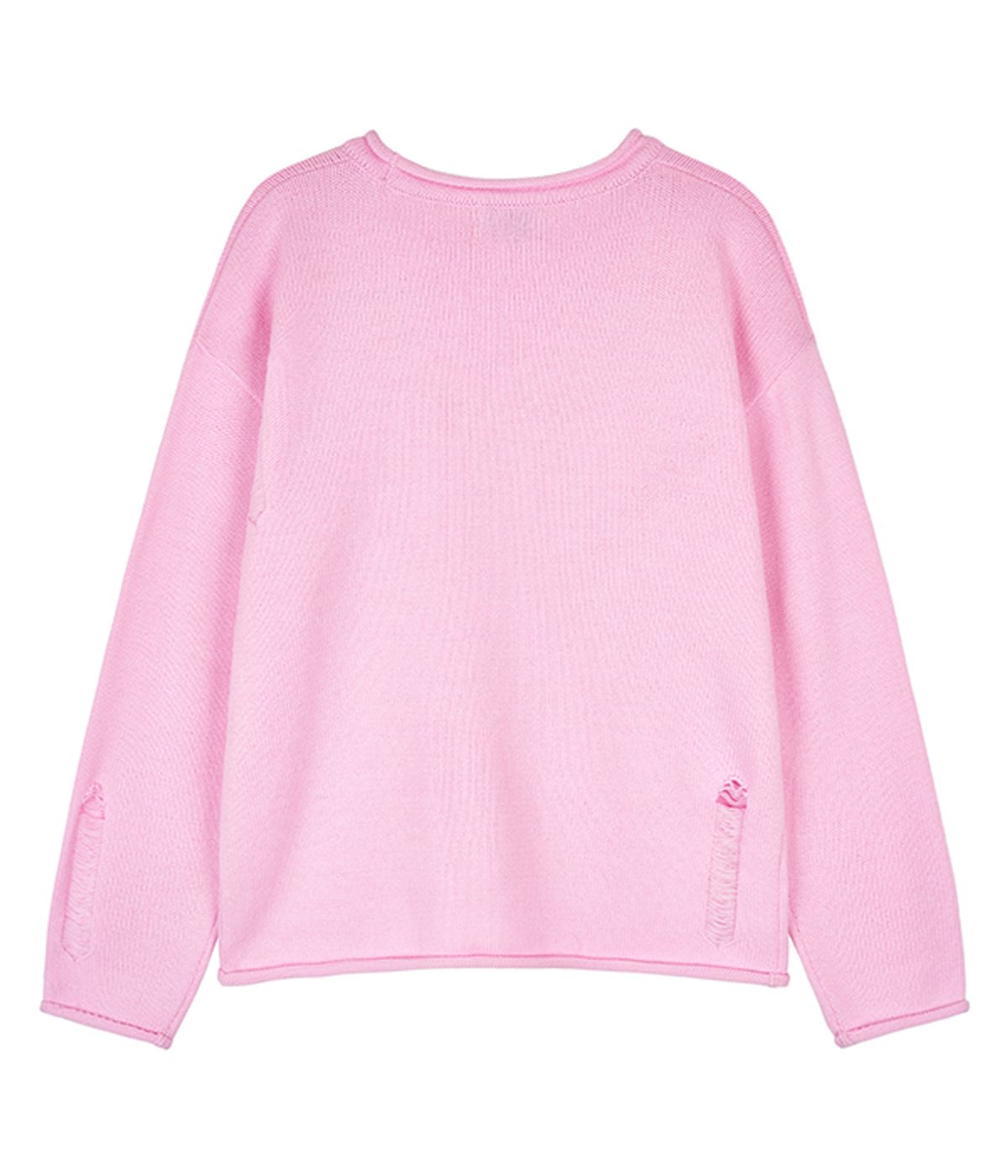유쓰배쓰(YOUTHBATH) Over fit damage graphic knit_pink