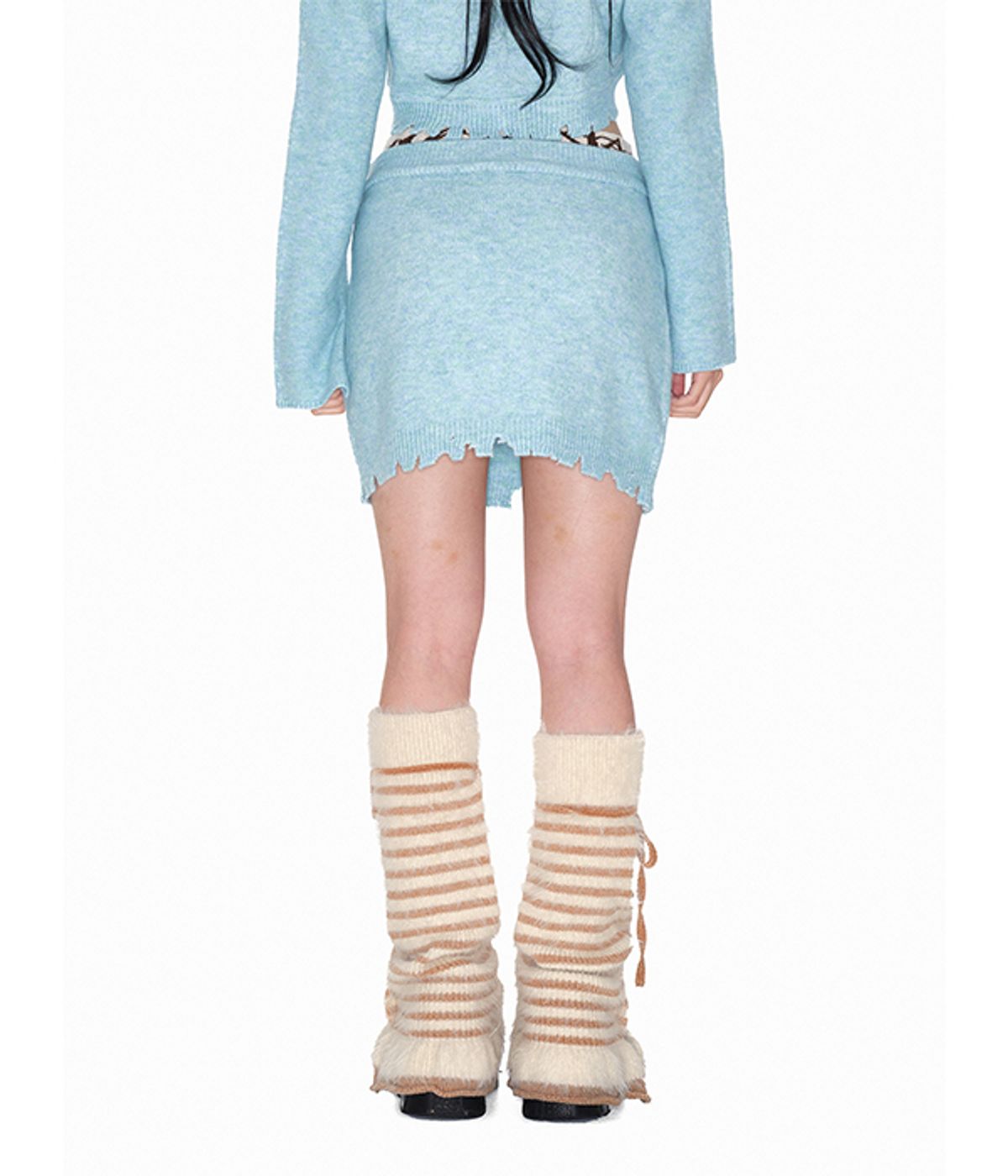 유쓰배쓰(YOUTHBATH) Damage band mini skirt_light blue