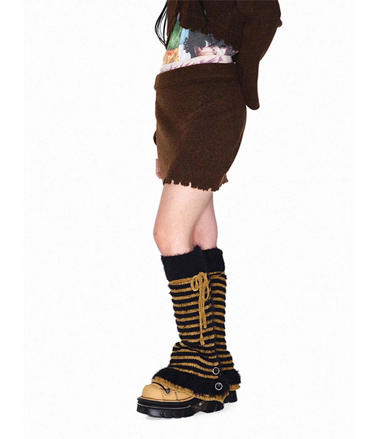 유쓰배쓰(YOUTHBATH) Damage band mini skirt_brown