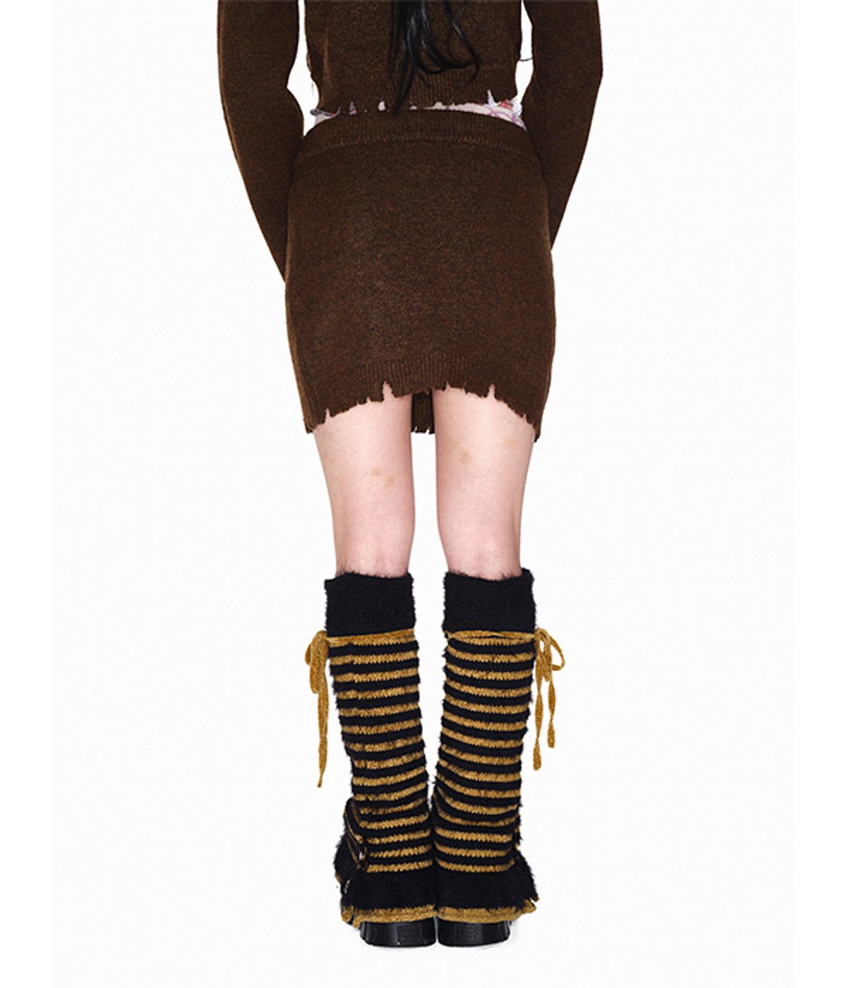 유쓰배쓰(YOUTHBATH) Damage band mini skirt_brown