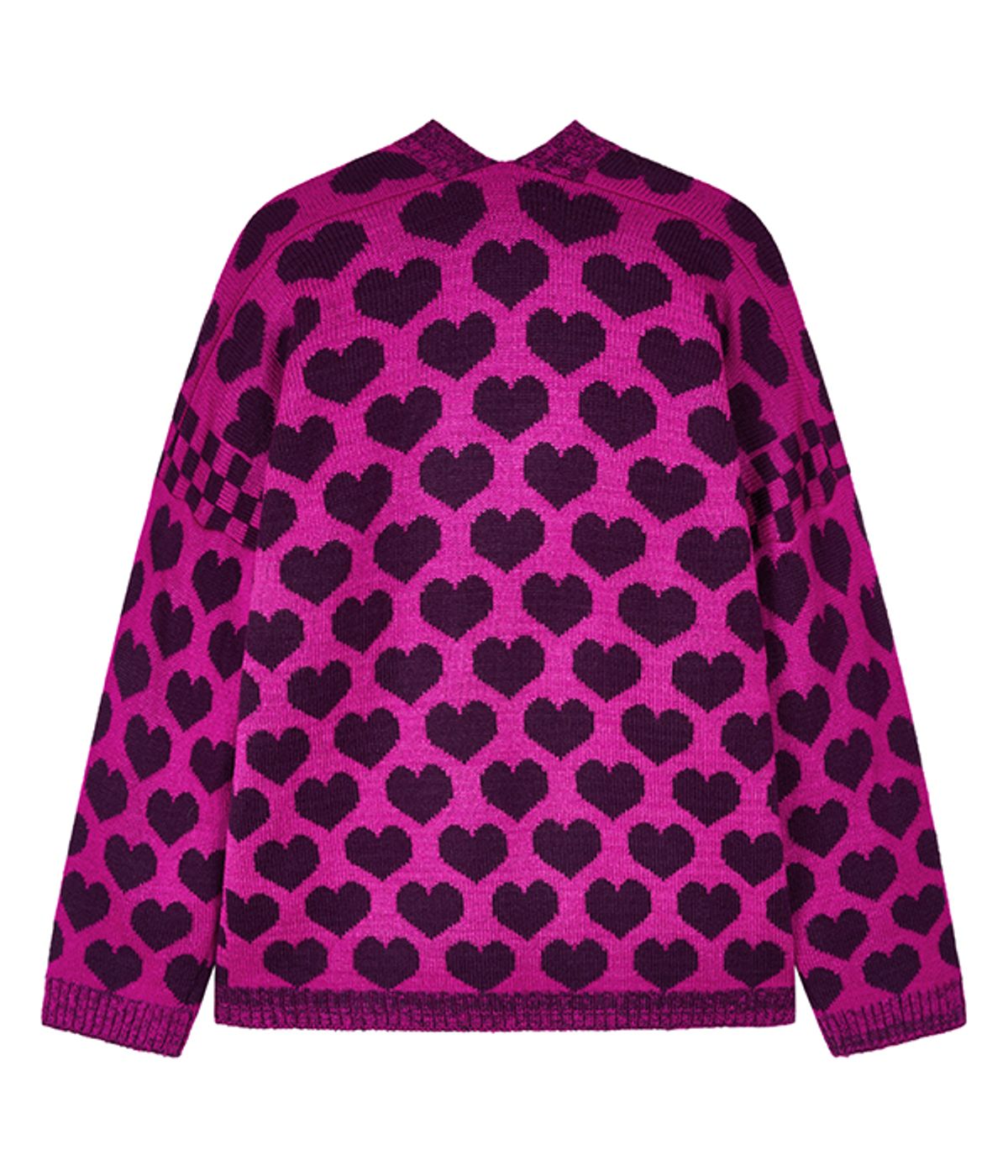 유쓰배쓰(YOUTHBATH) Heart check cardigan_magenta
