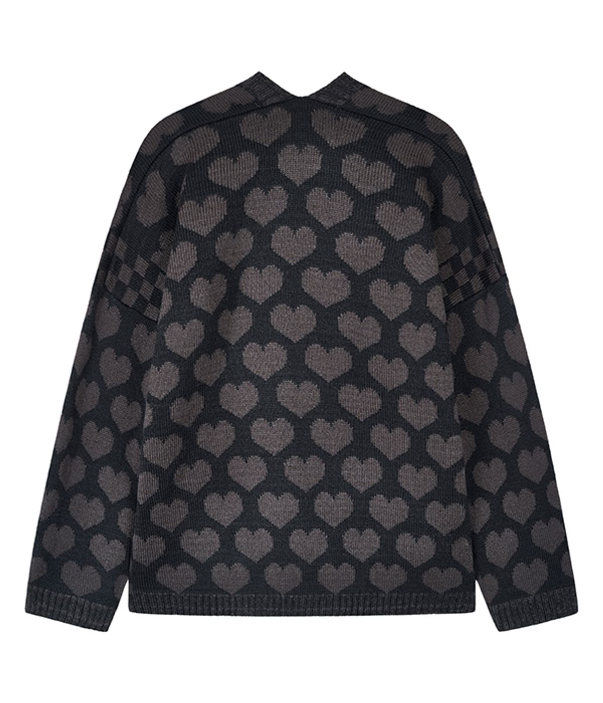 유쓰배쓰(YOUTHBATH) Heart check cardigan_charcoal