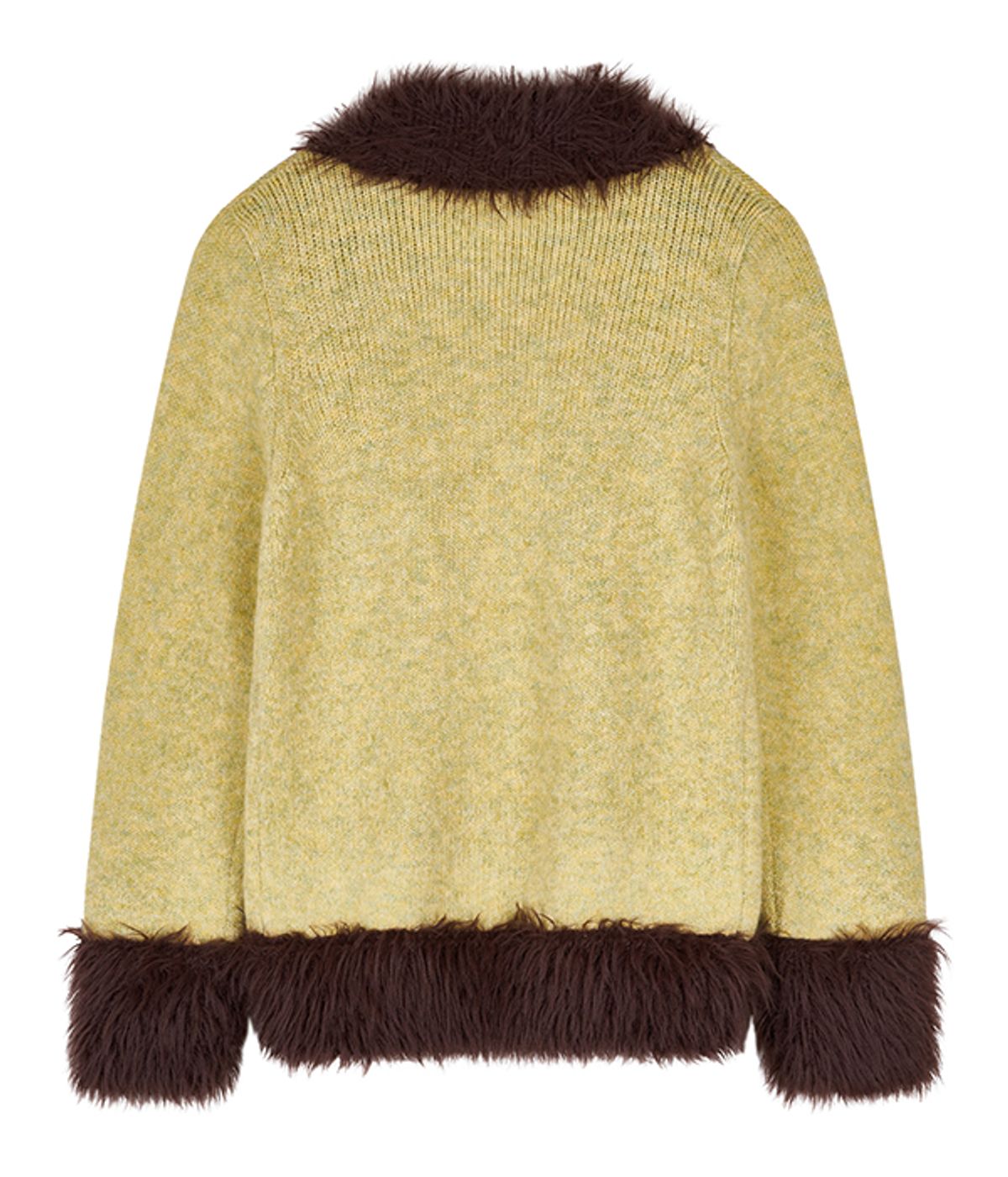 유쓰배쓰(YOUTHBATH) Fur collar cardigan_lime