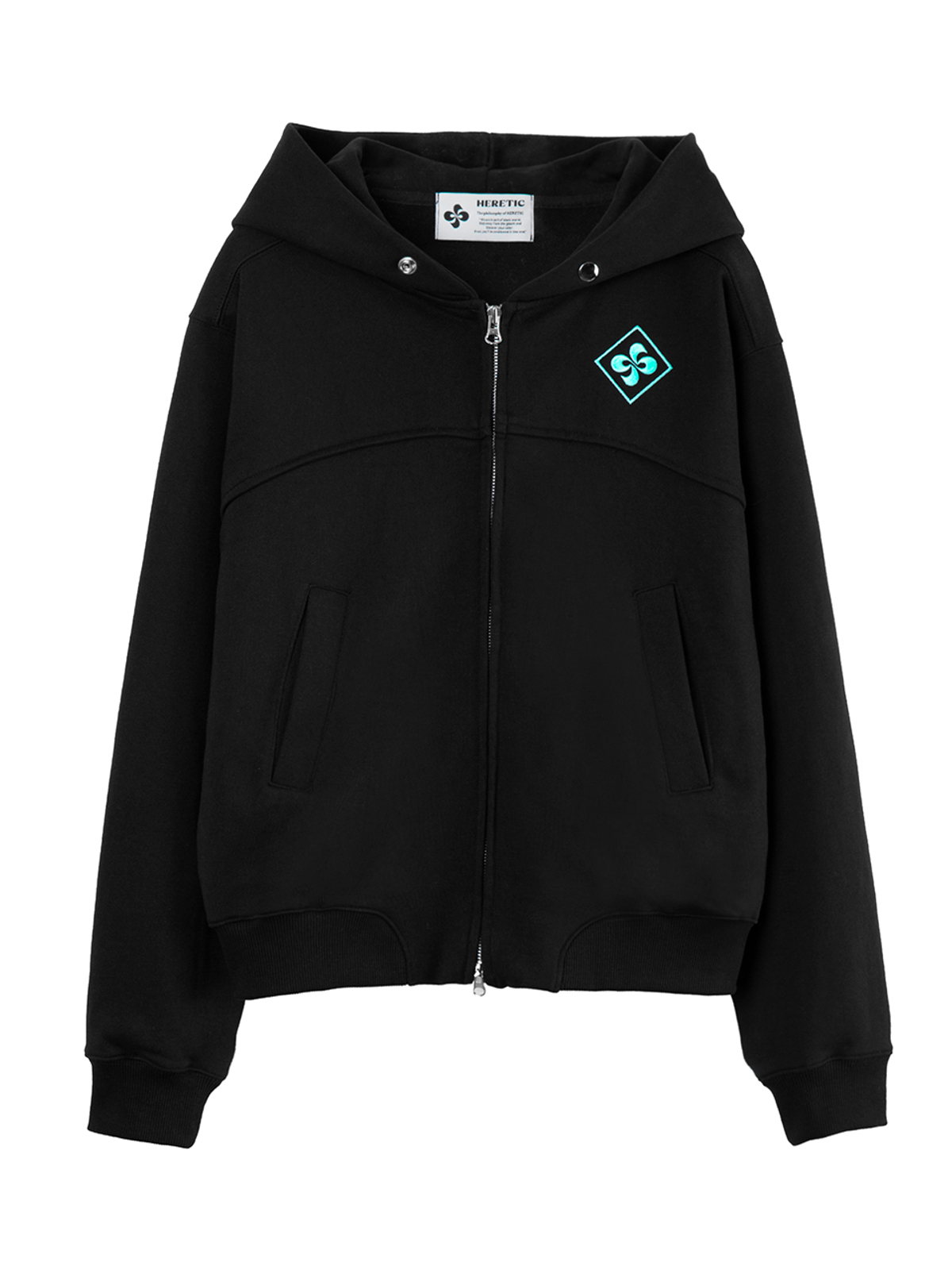 헤레틱(HERETIC) DIAMOND ZIP-UP HOODIE / black
