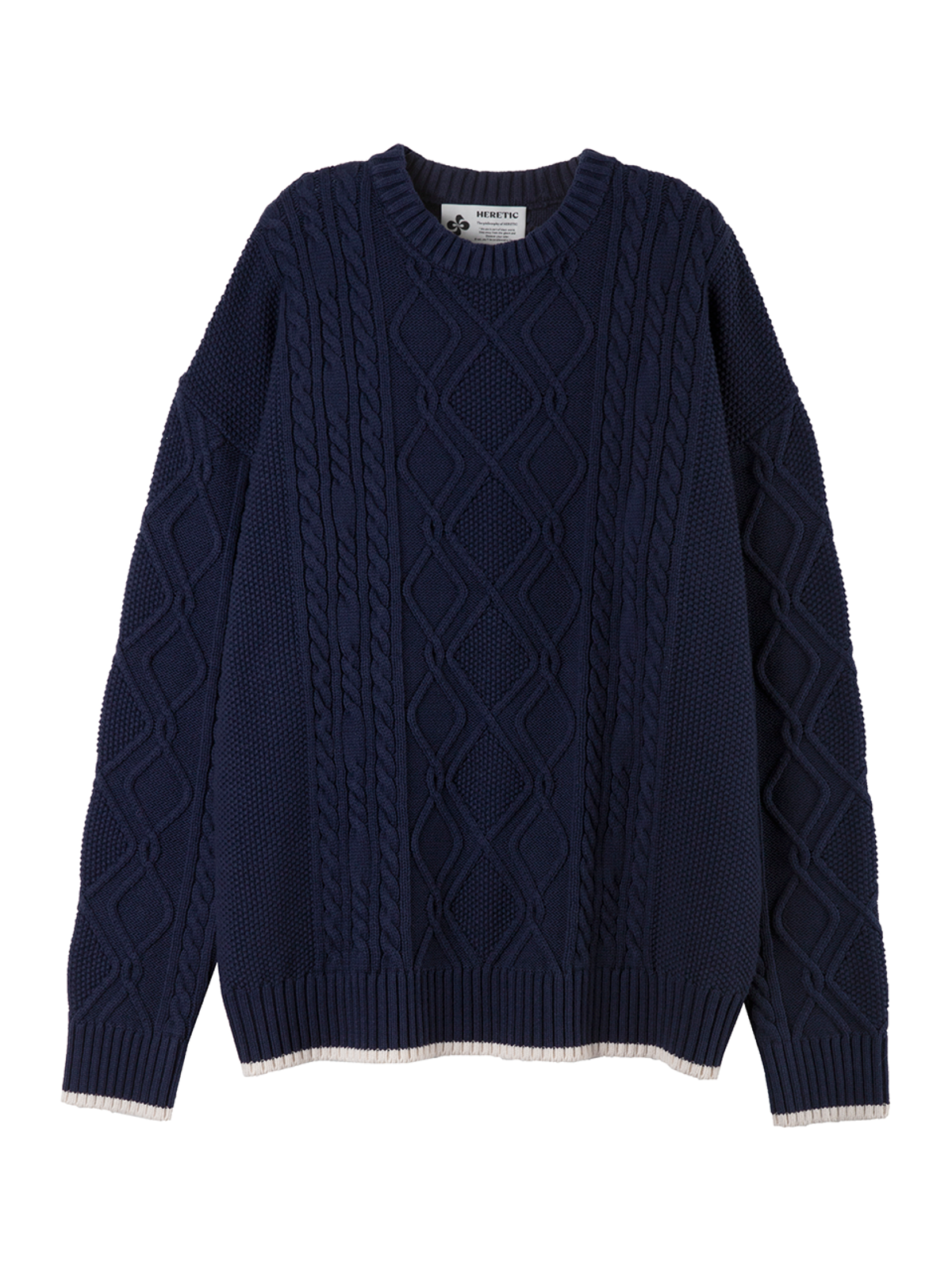 헤레틱(HERETIC) DADDY FRENCH CABLE KNIT / navy