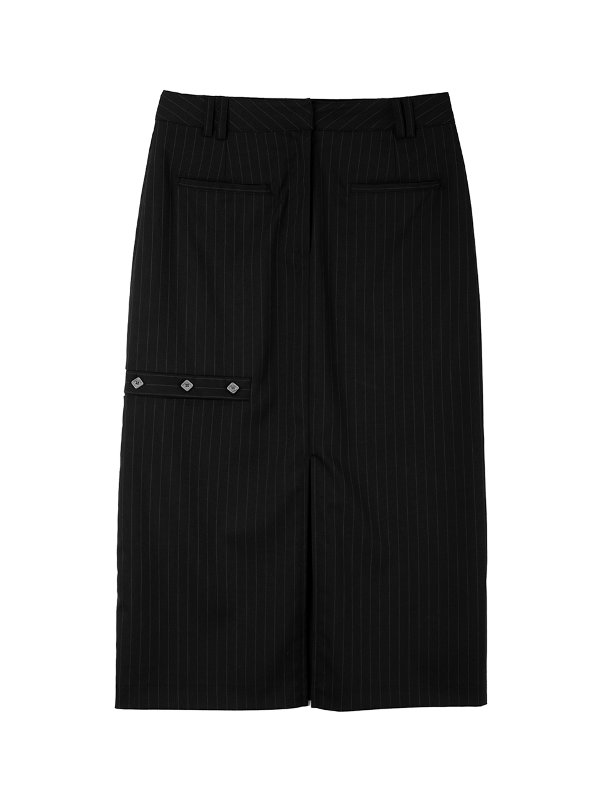 헤레틱(HERETIC) BUTTON LONG SKIRT / black