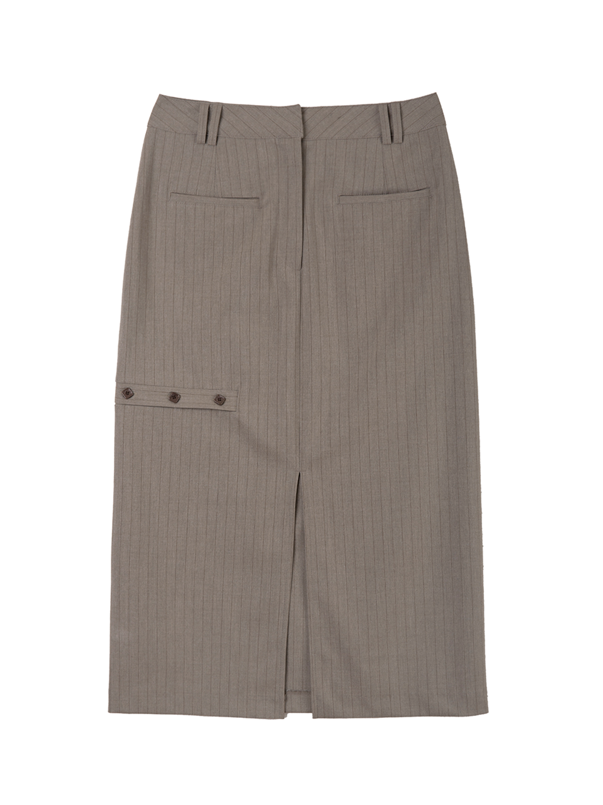 헤레틱(HERETIC) BUTTON LONG SKIRT / brown