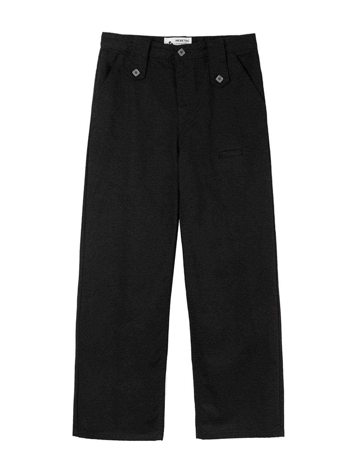 헤레틱(HERETIC) BUTTON COTTON PANTS / black