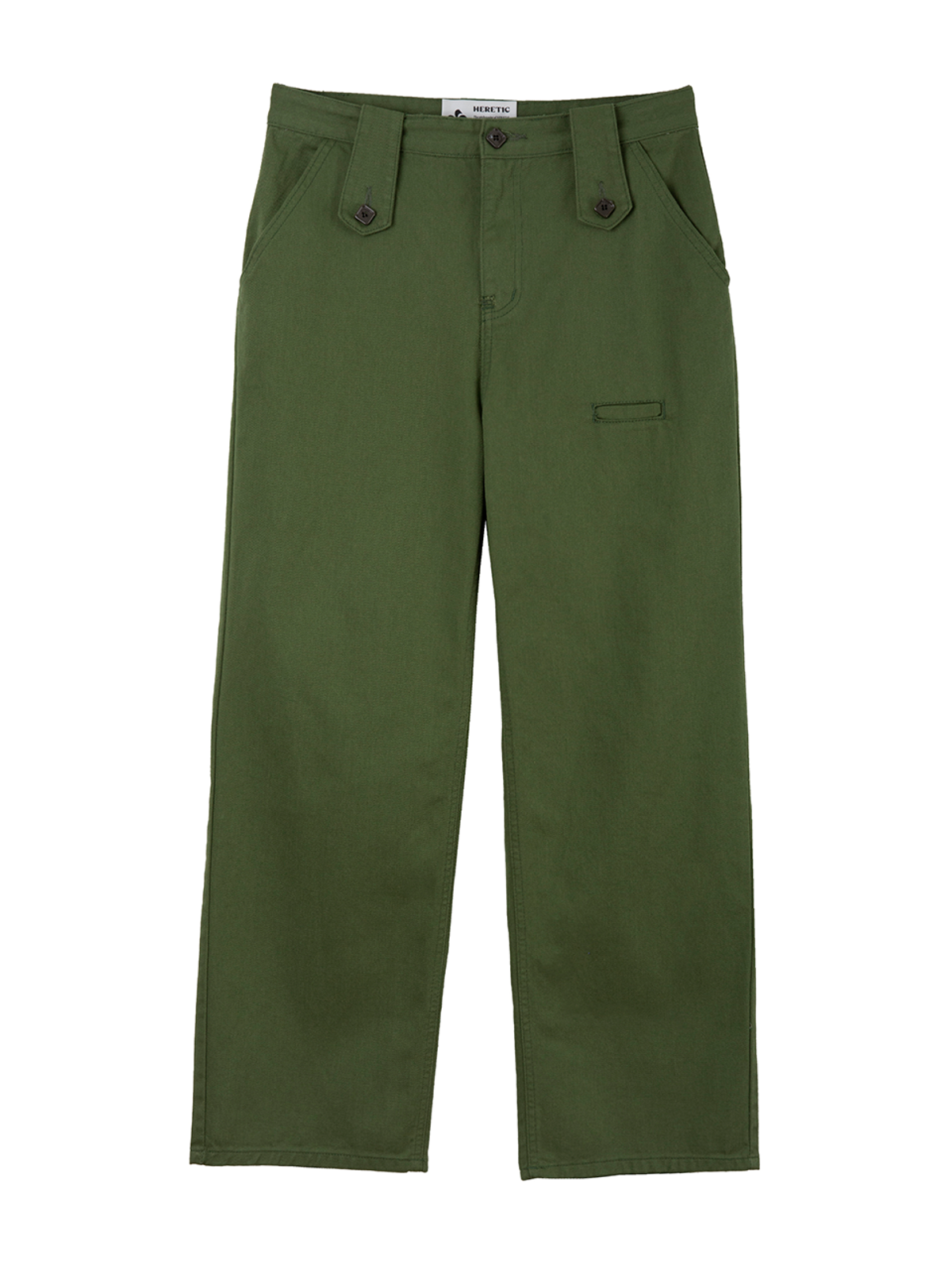 헤레틱(HERETIC) BUTTON COTTON PANTS / olive