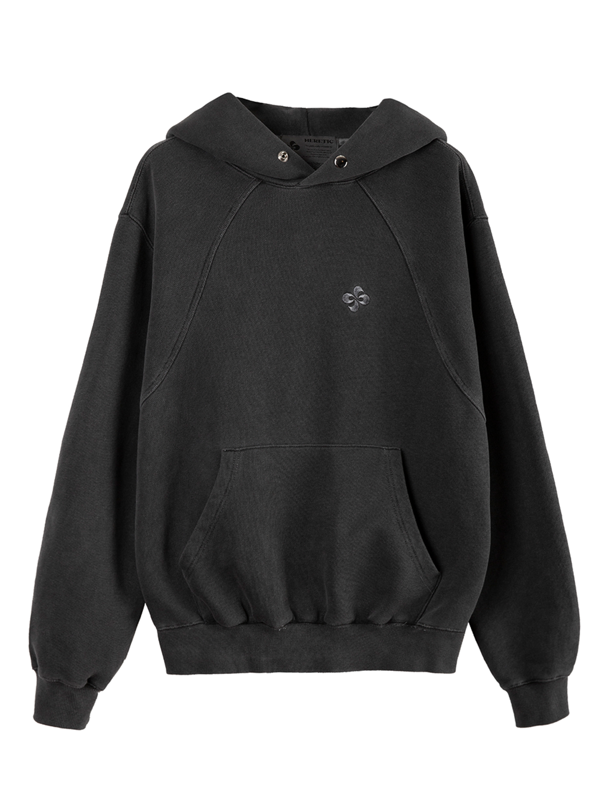헤레틱(HERETIC) GARMENT DYDED WAVE HOODIE / charcoal