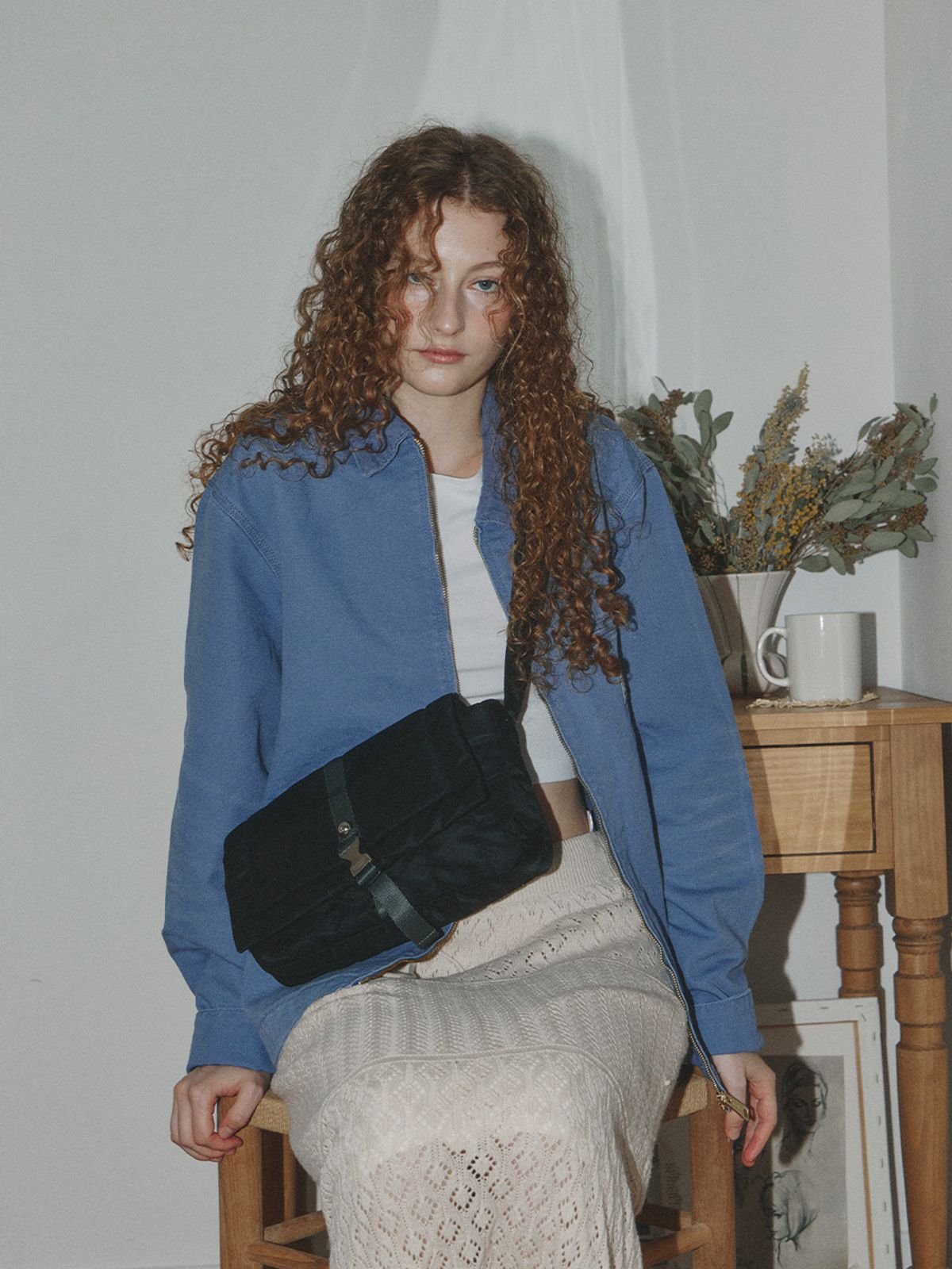 메종크렘(MAISON CREME) Canele Belt bag_ m size_Black