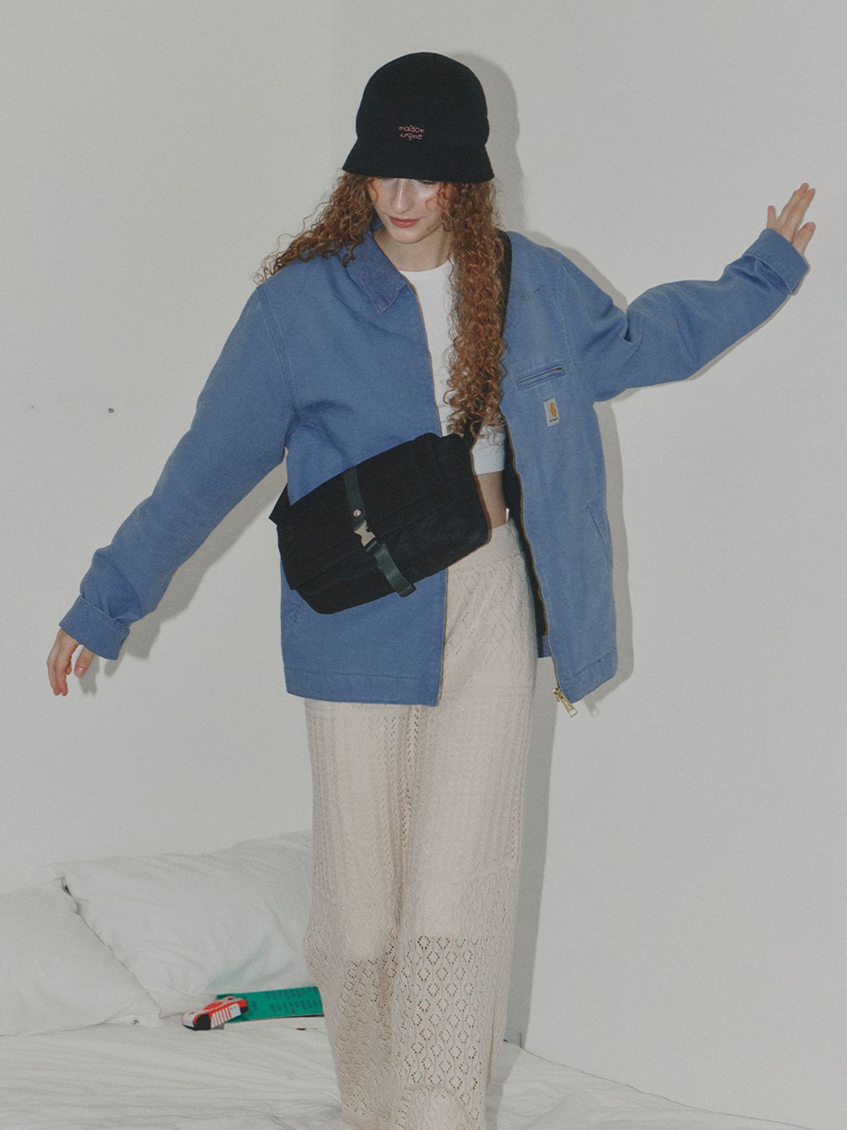 메종크렘(MAISON CREME) Canele Belt bag_ m size_Black