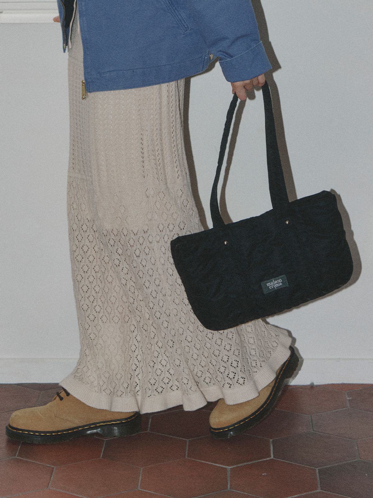 메종크렘(MAISON CREME) Canele Shoulder bag_ Nylon Black
