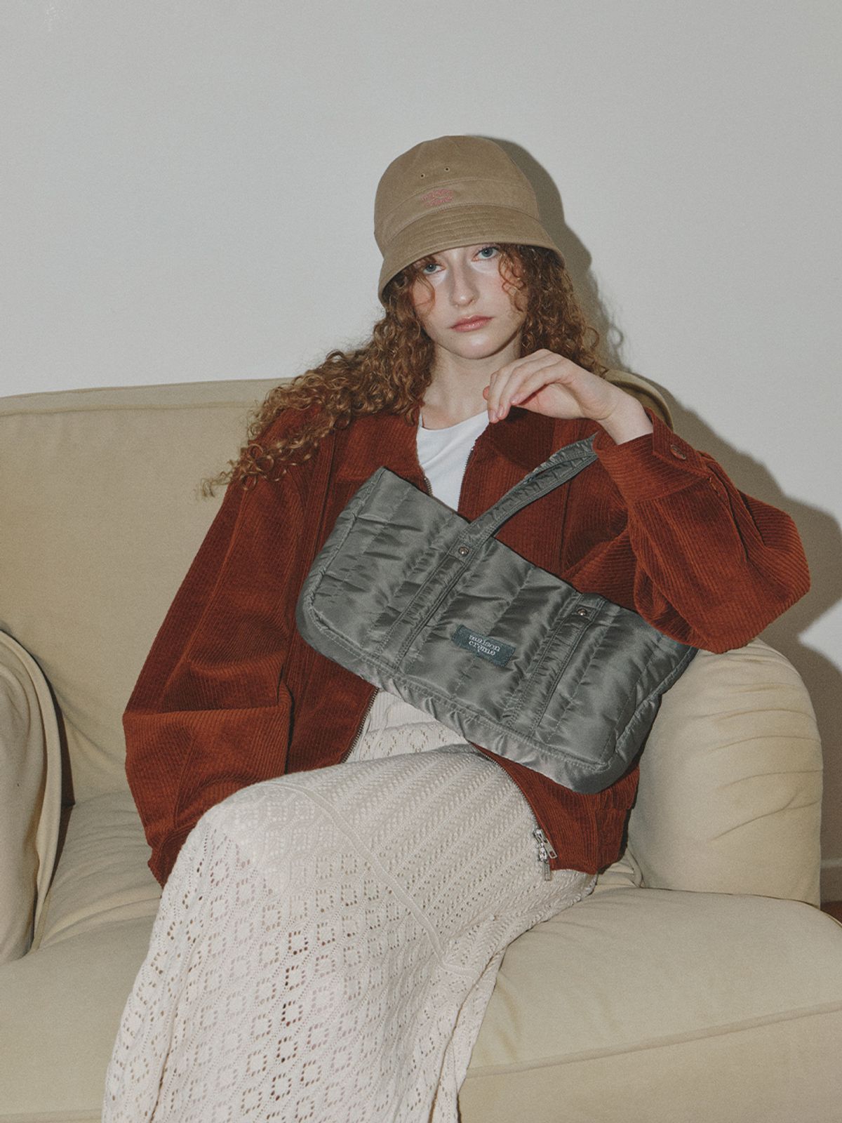 메종크렘(MAISON CREME) Canele Shoulder bag_ Nylon Khaki