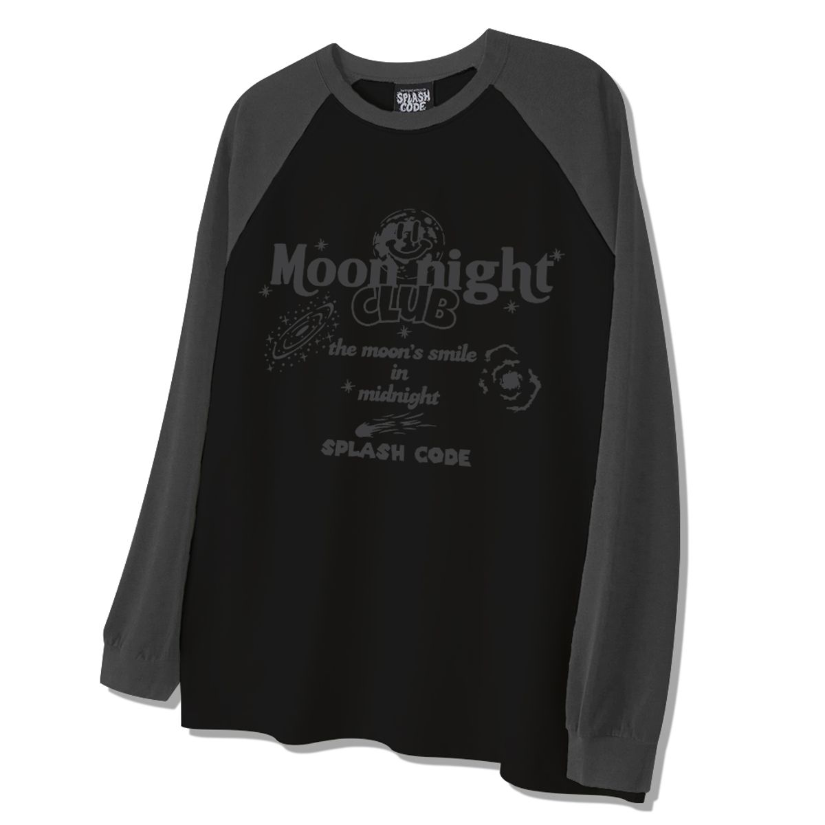 스플래시코드(SPLASHCODE) 래글런 롱슬리브 블랙 - 문 나이트(Moon Night)