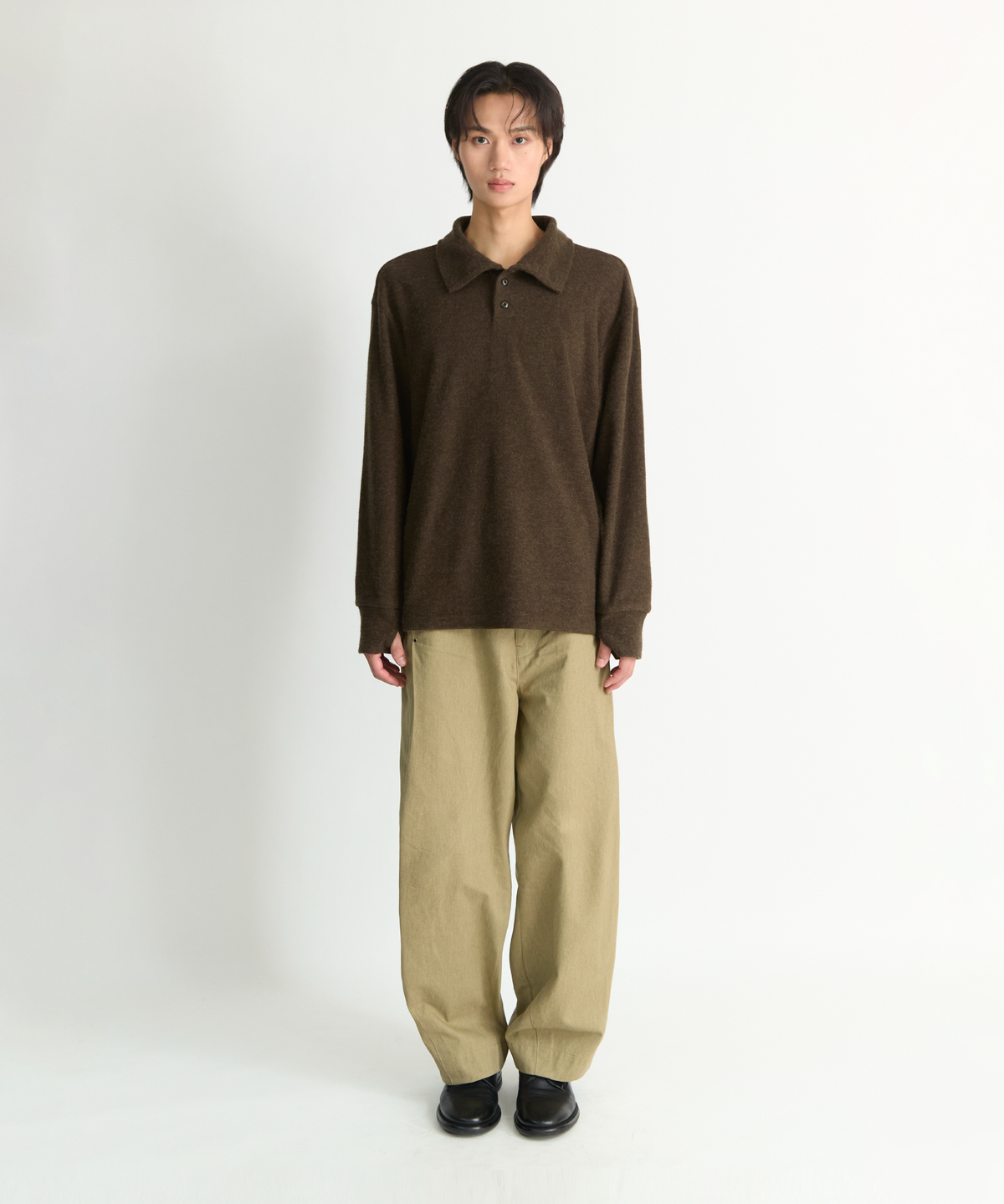넌블랭크(NONBLANK) 칼라 터틀넥 티셔츠_BROWN
