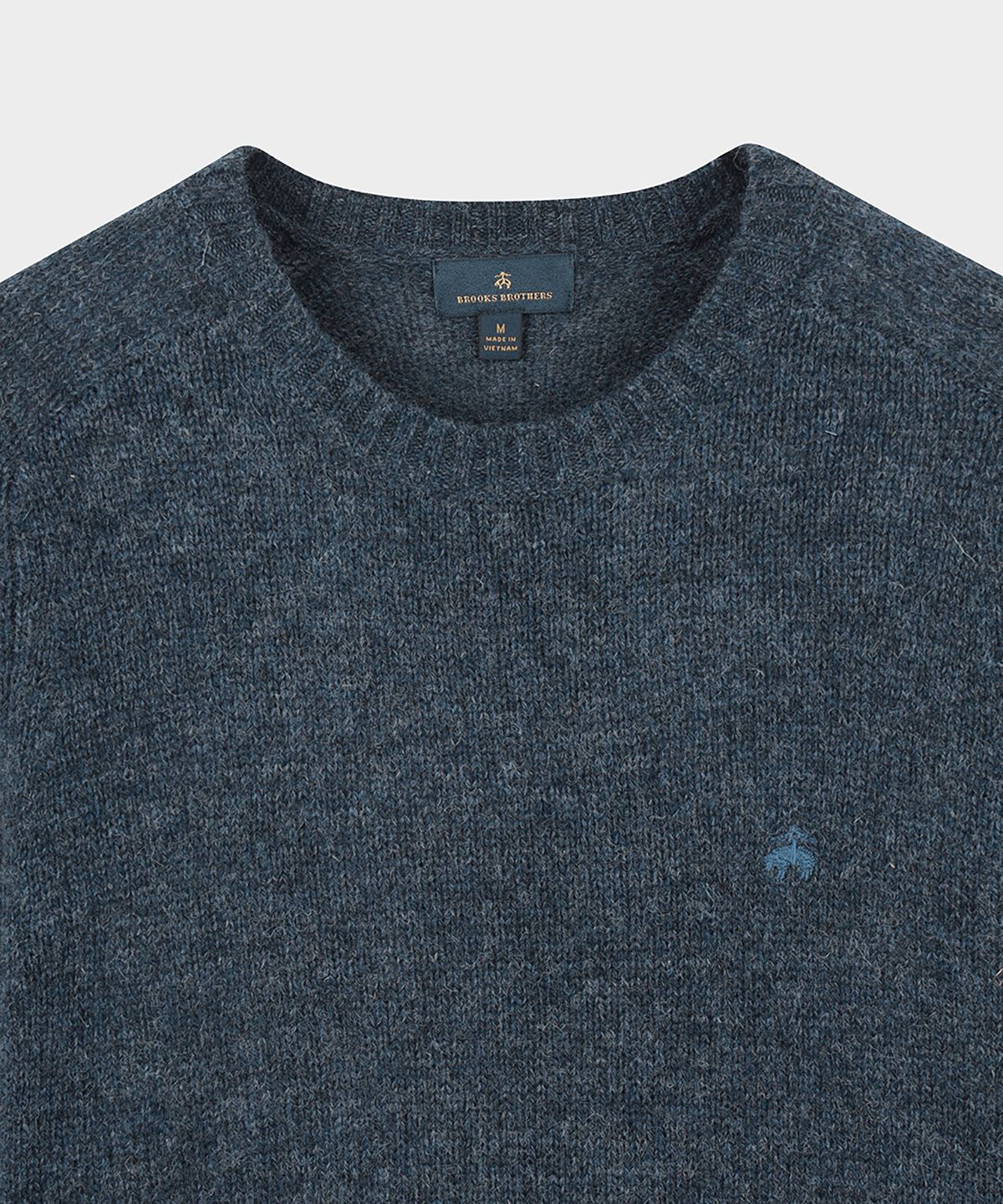 브룩스 브라더스(BROOKS BROTHERS) 램스울 로고 스웨터 (네이비) (BBWRMF9628QEW)