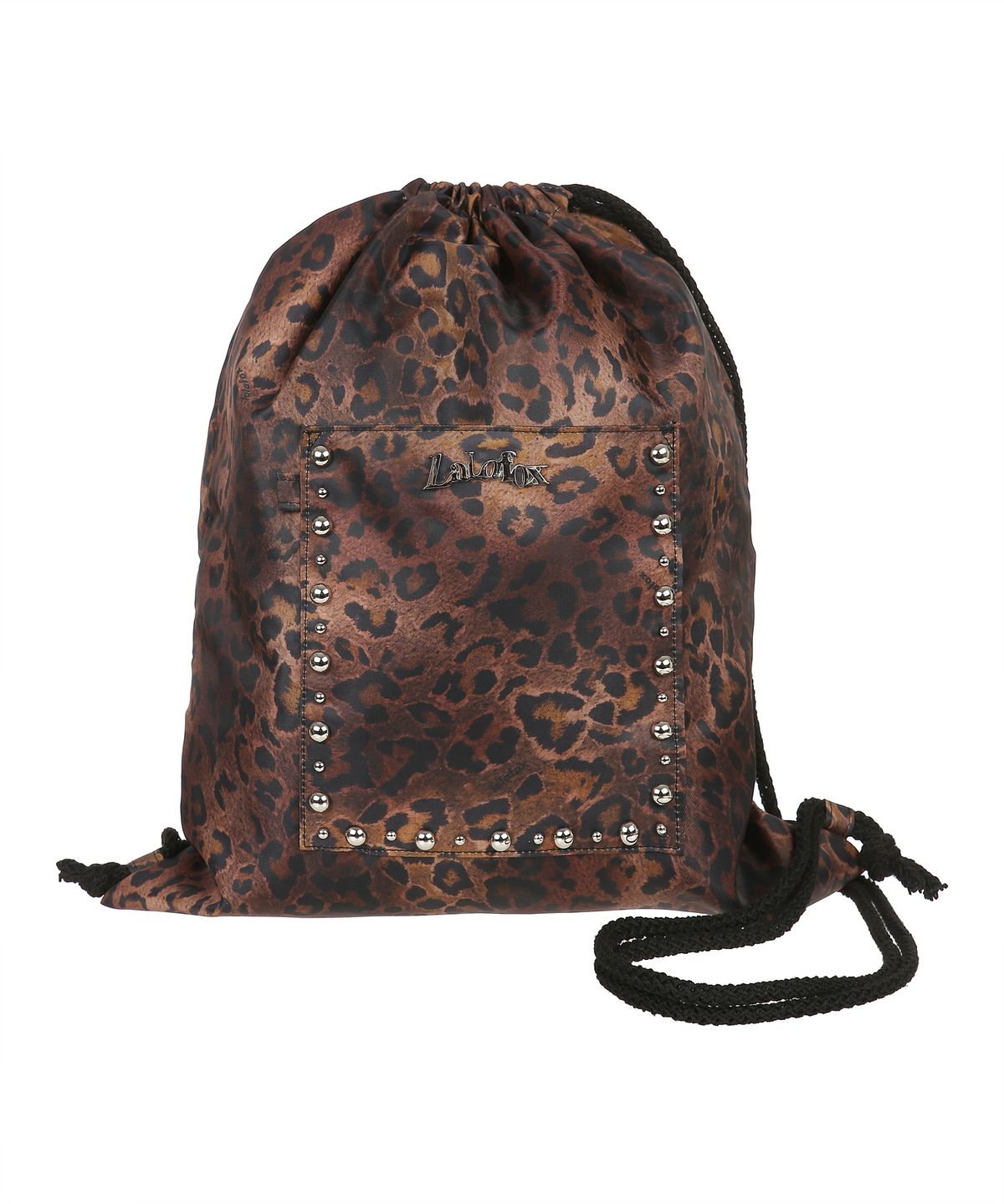 라라폭스(LALAFOX) LEOPARD PRINT STRING BACKPACK BROWN BQ4AB001