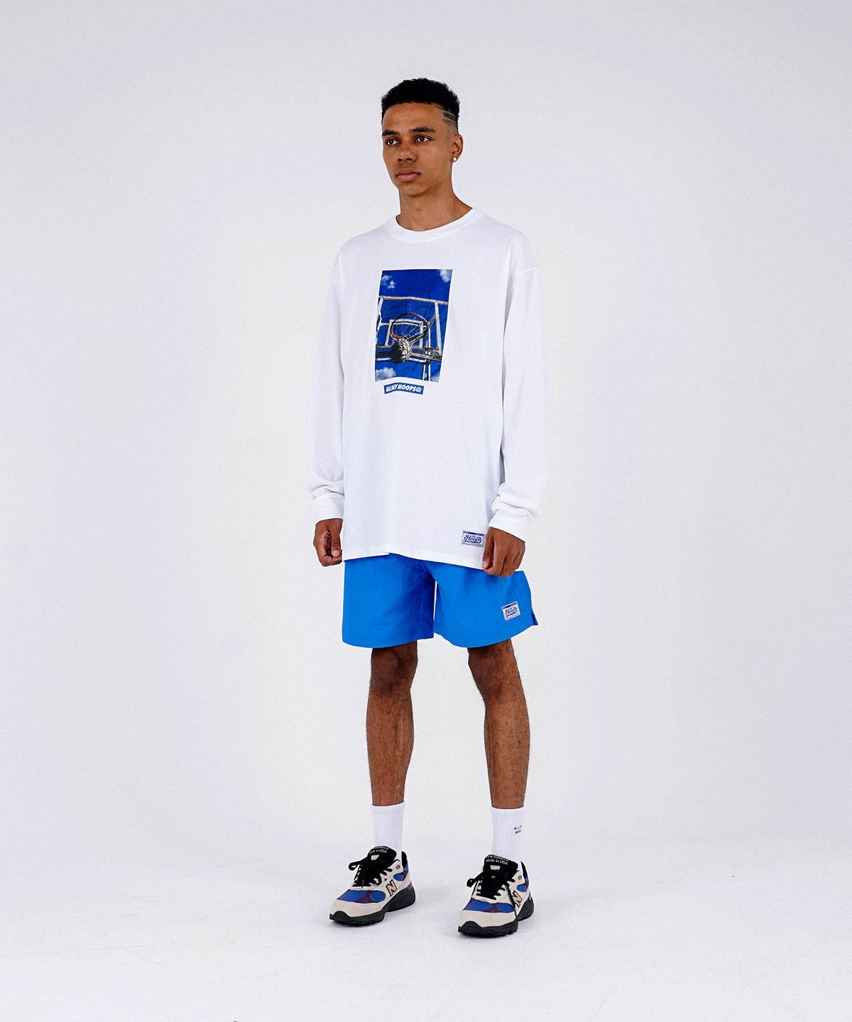 올데이훕스(ALL DAY HOOPS) 더 바스켓 오버핏 긴팔티셔츠 화이트