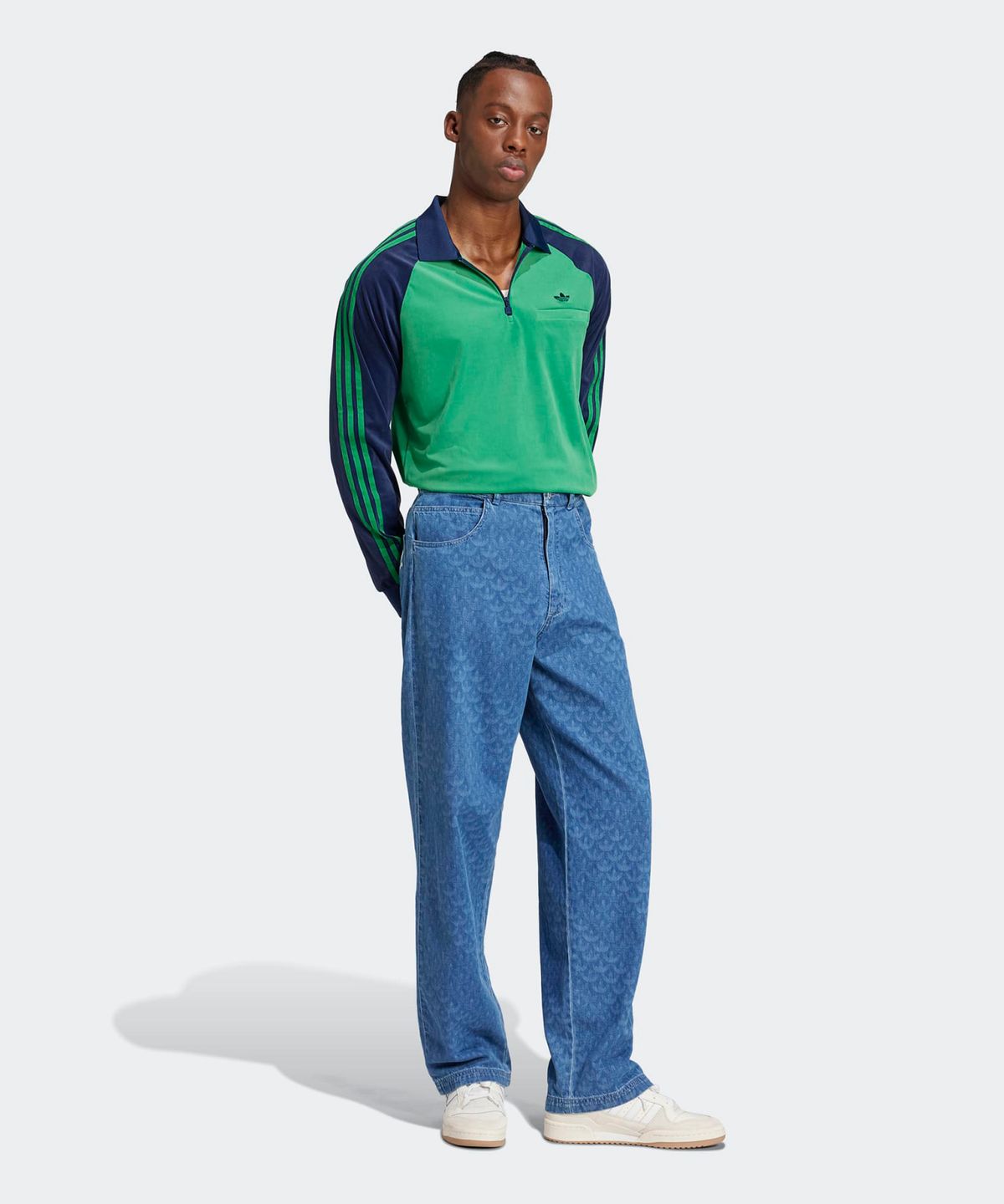 아디다스(ADIDAS) 70s 벨루어 폴로 롱 슬리브 - 그린 / JN5981