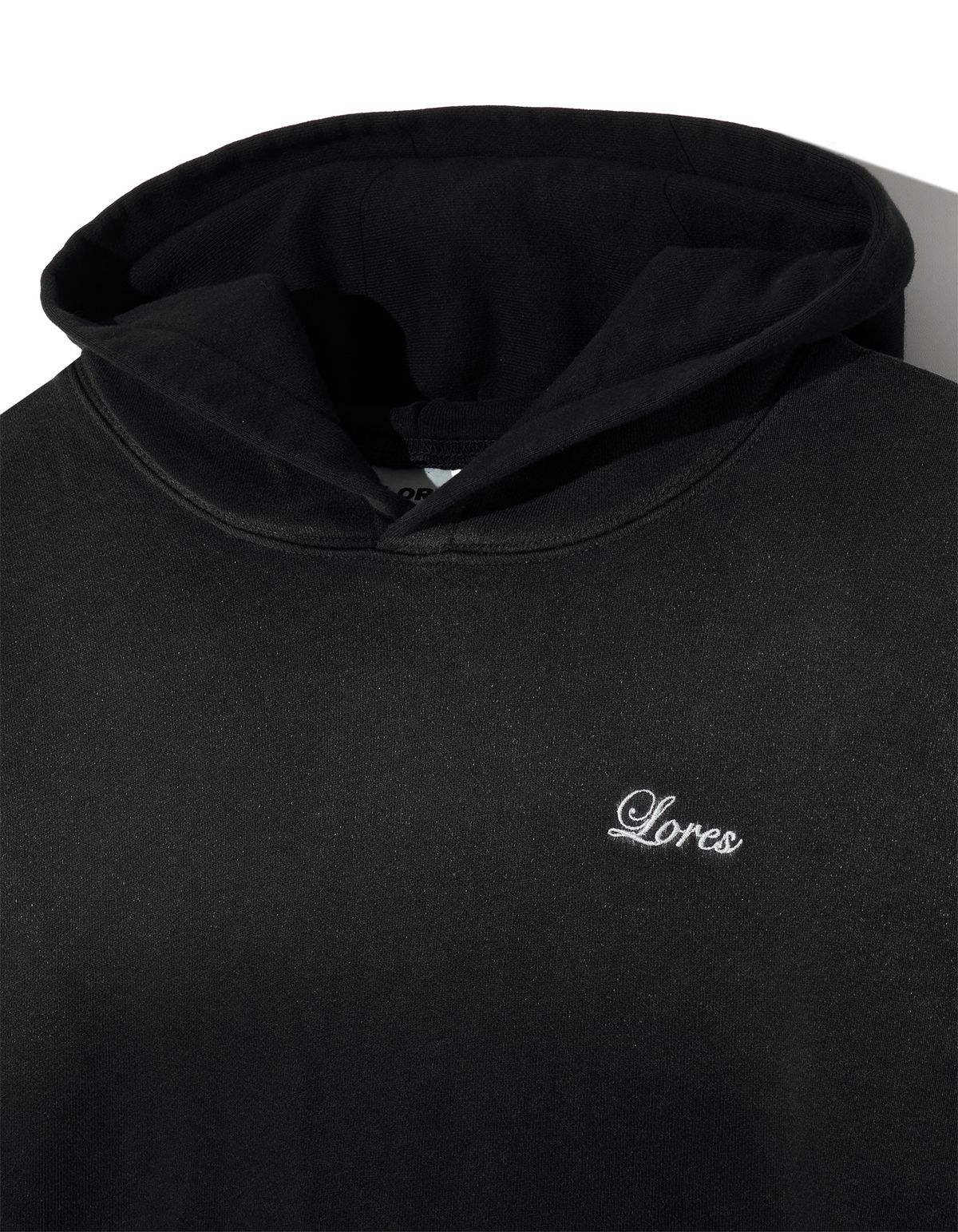로어즈(LORES) Faded Pigment Dyed Hoodie - Black