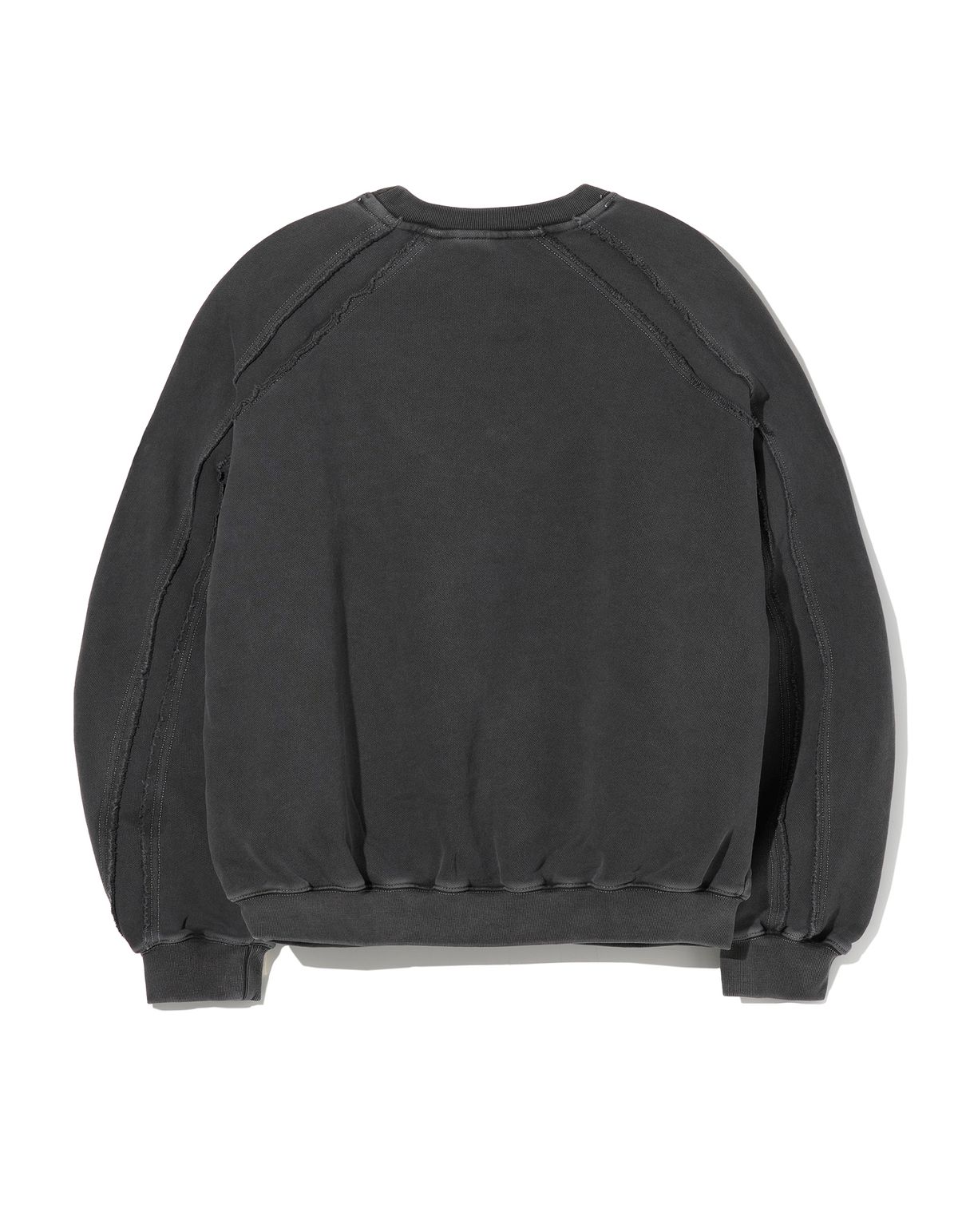 로어즈(LORES) Curved Line Dyed Sweatshirts - Charcoal