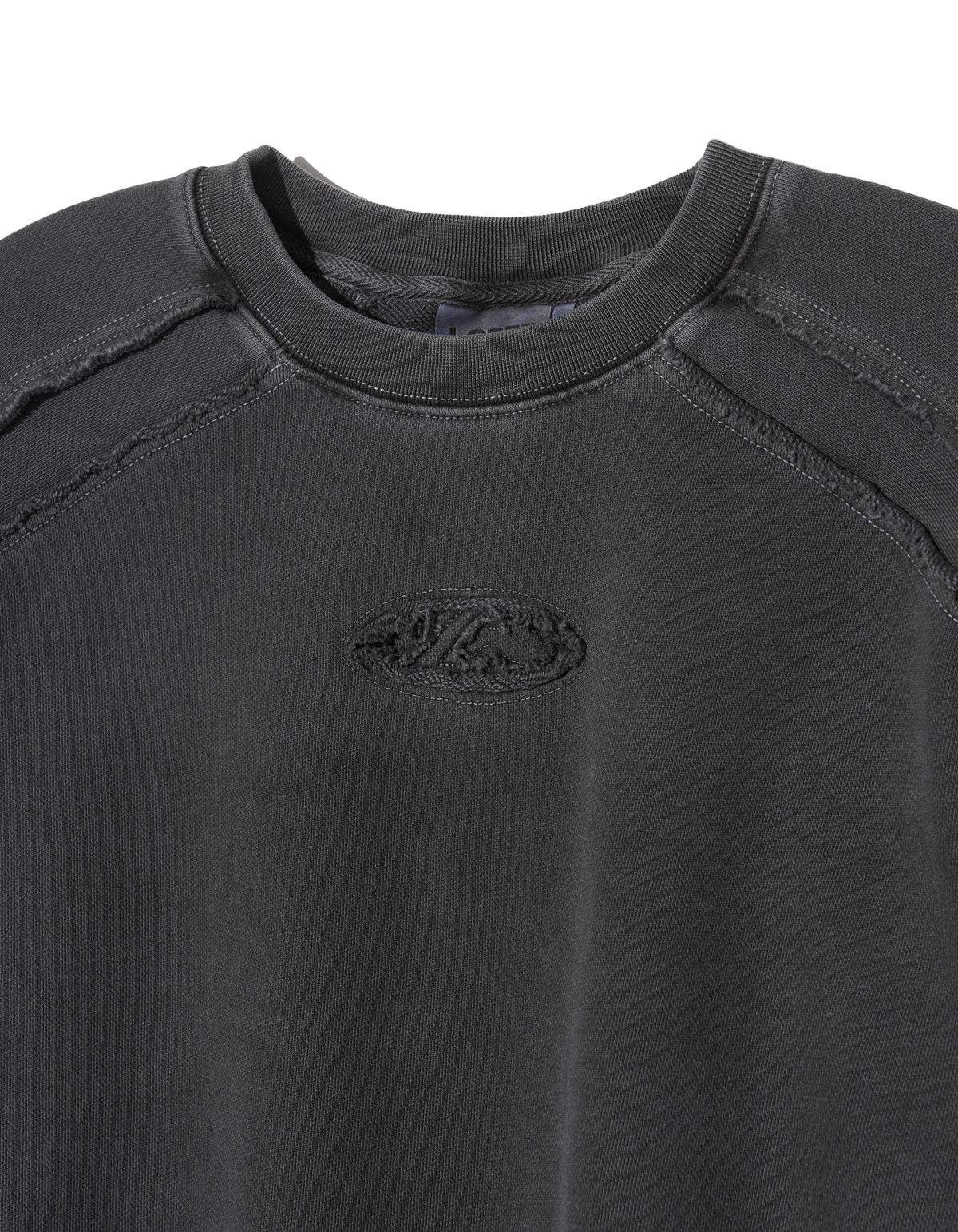 로어즈(LORES) Curved Line Dyed Sweatshirts - Charcoal