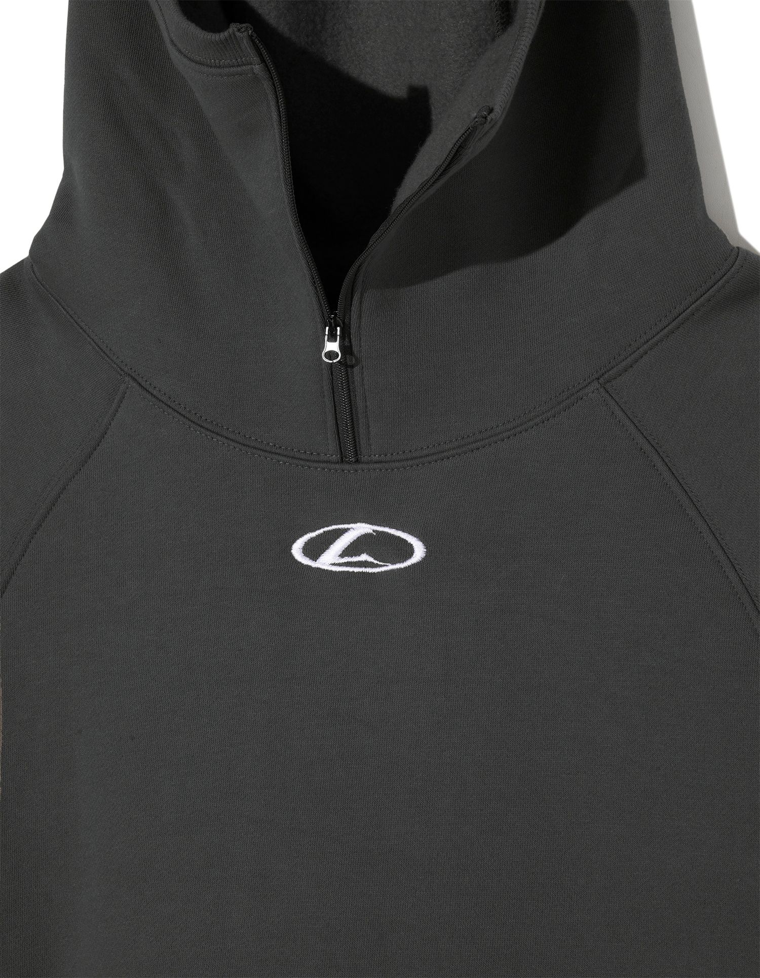 MUSINSA公式 | LORES L Oval Logo Balaclava Hoodie - Charcoal