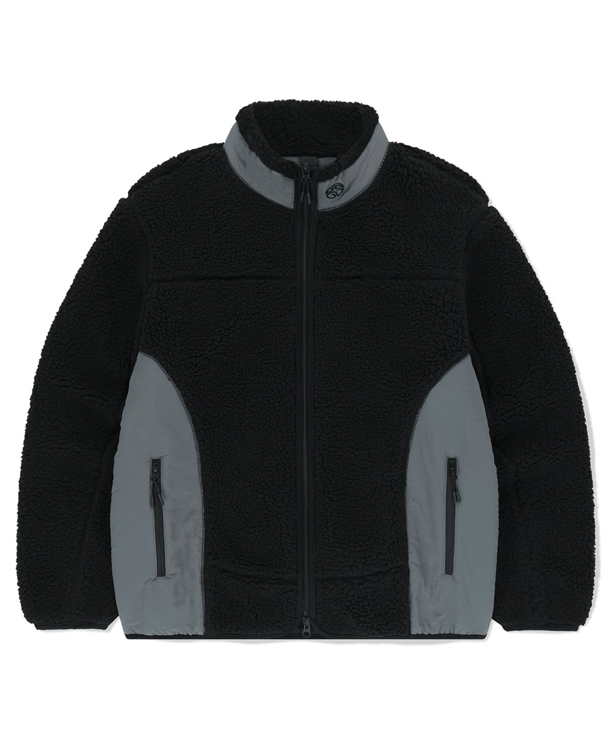 마하그리드(MAHAGRID) CURVED SHERPA FLEECE JACKET BLACK(MG2EFMJ230A)