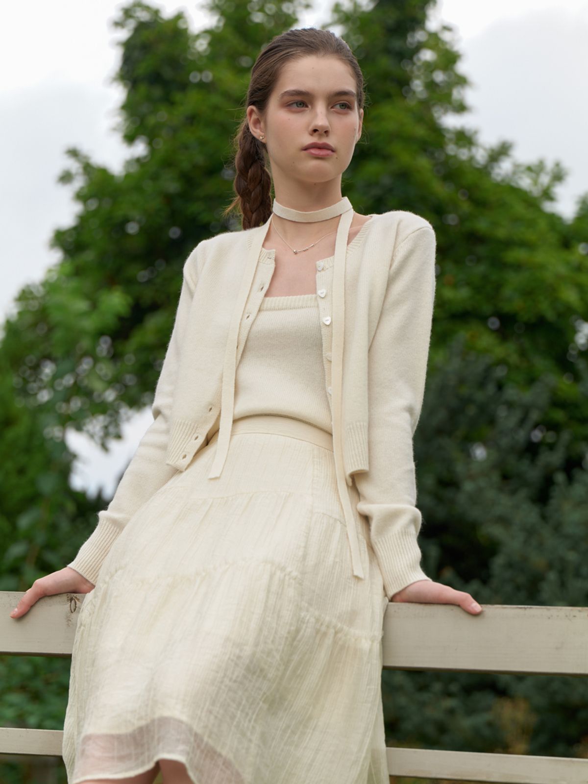 리엘(RE L) Moat cardigan set_3piece (ivory)
