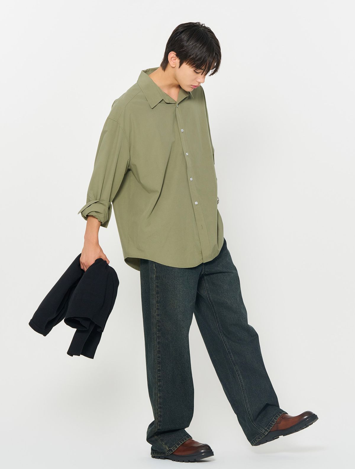 제너럴아이디어(GENERALIDEA) UNISEX 뉴클래식 포플린 셔츠 [OLIVE] / SBD3U03002