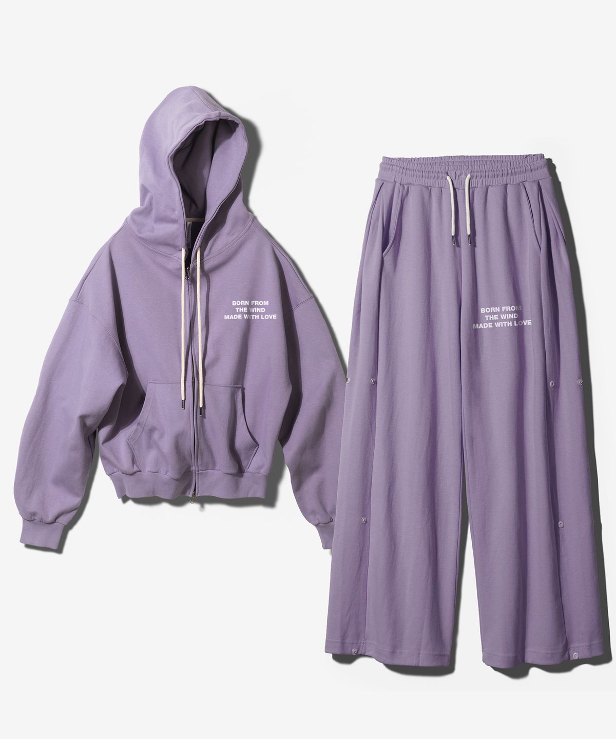 팬쇼(FANSHOW) (SETUP) MWL HOODED ZIPUP+SNAP PANTS - PURPLE