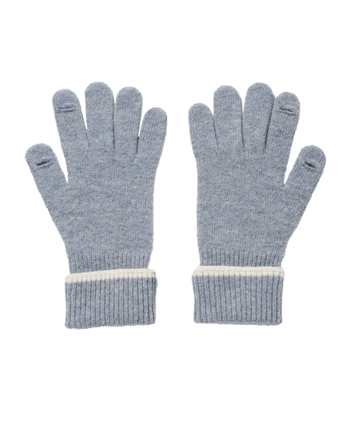 리(LEE) 배색 니트 장갑 라이트 블루