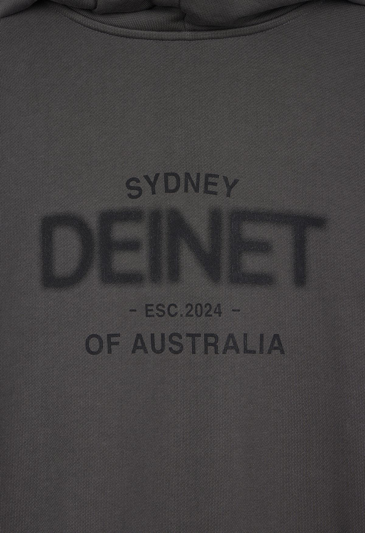 다이닛(DEINET) LOST IN SYDNEY ZIP-UP HOODIE IN CHARCOAL