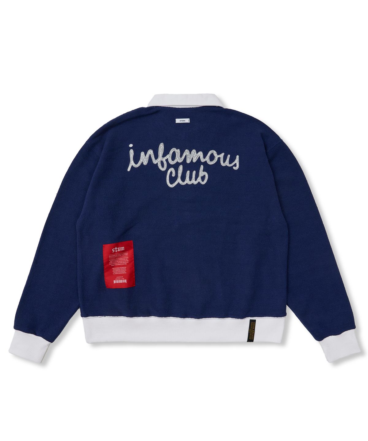 스티그마(STIGMA) Infamous Club Insideout Oversized Collar T-shirts Navy