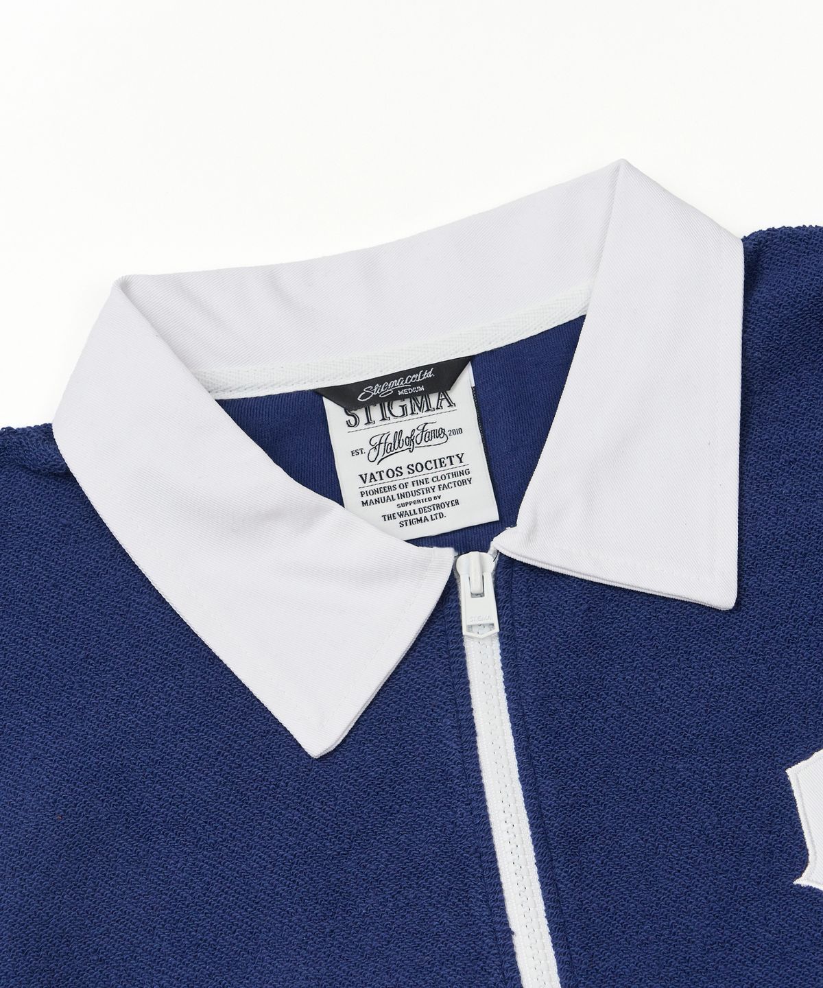 스티그마(STIGMA) Infamous Club Insideout Oversized Collar T-shirts Navy